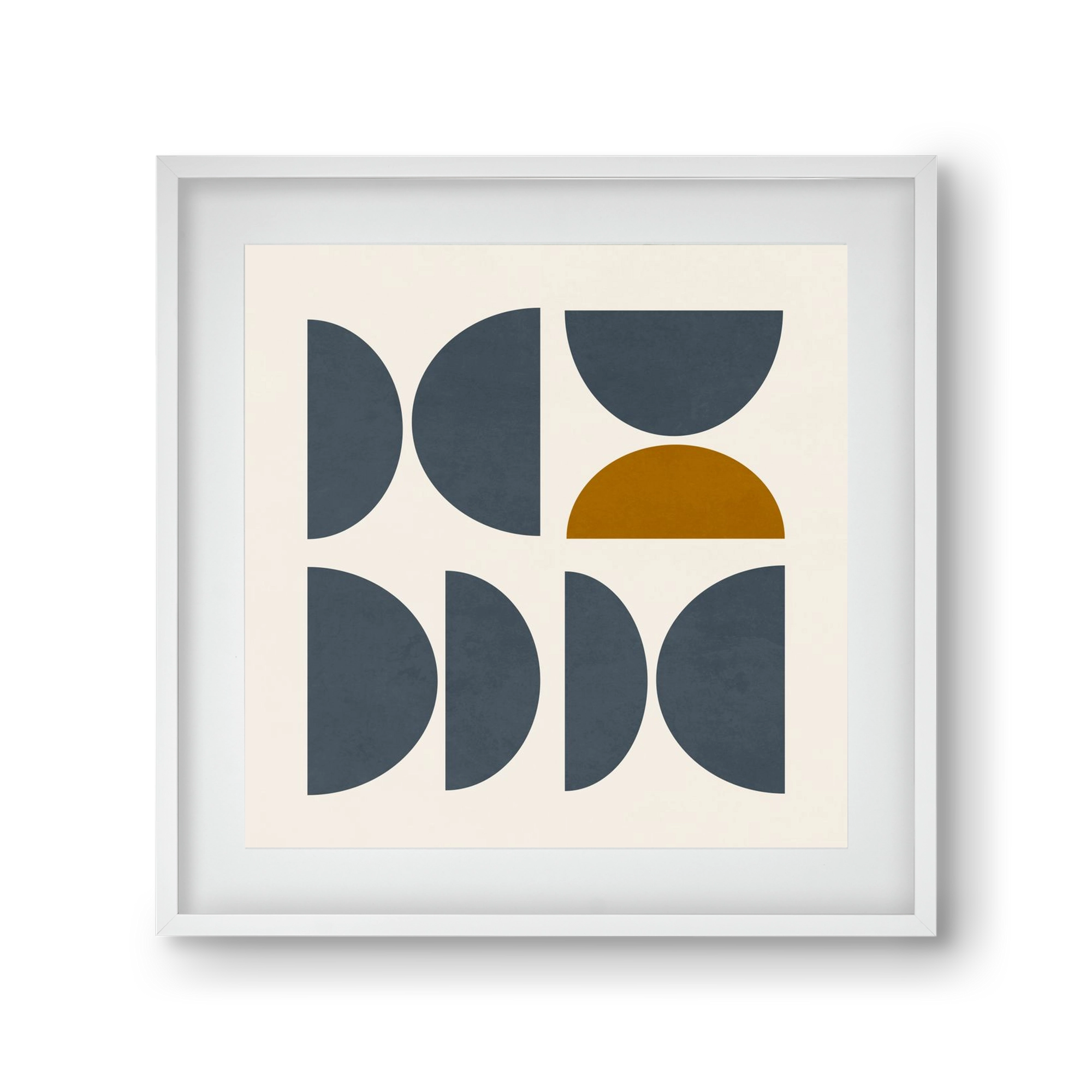 GEOMETRIC ART - BLUE I, 30x30 cm (20x20 cm), Fehér keret, paszpartuval