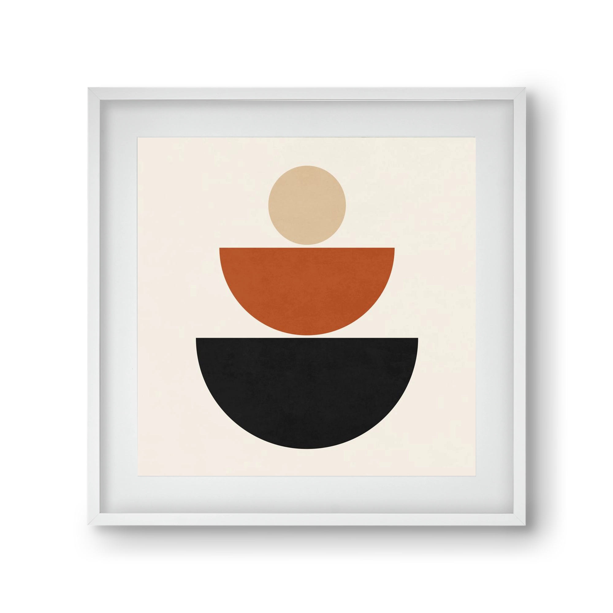 GEOMETRIC SHAPES 6, 30x30 cm (20x20 cm), Fehér keret, paszpartuval