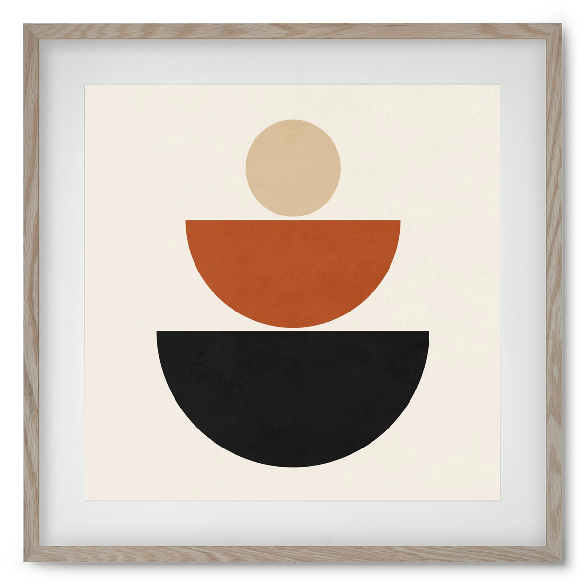 GEOMETRIC SHAPES 6, 50x50 cm (40x40 cm), Tölgy keret, paszpartuval