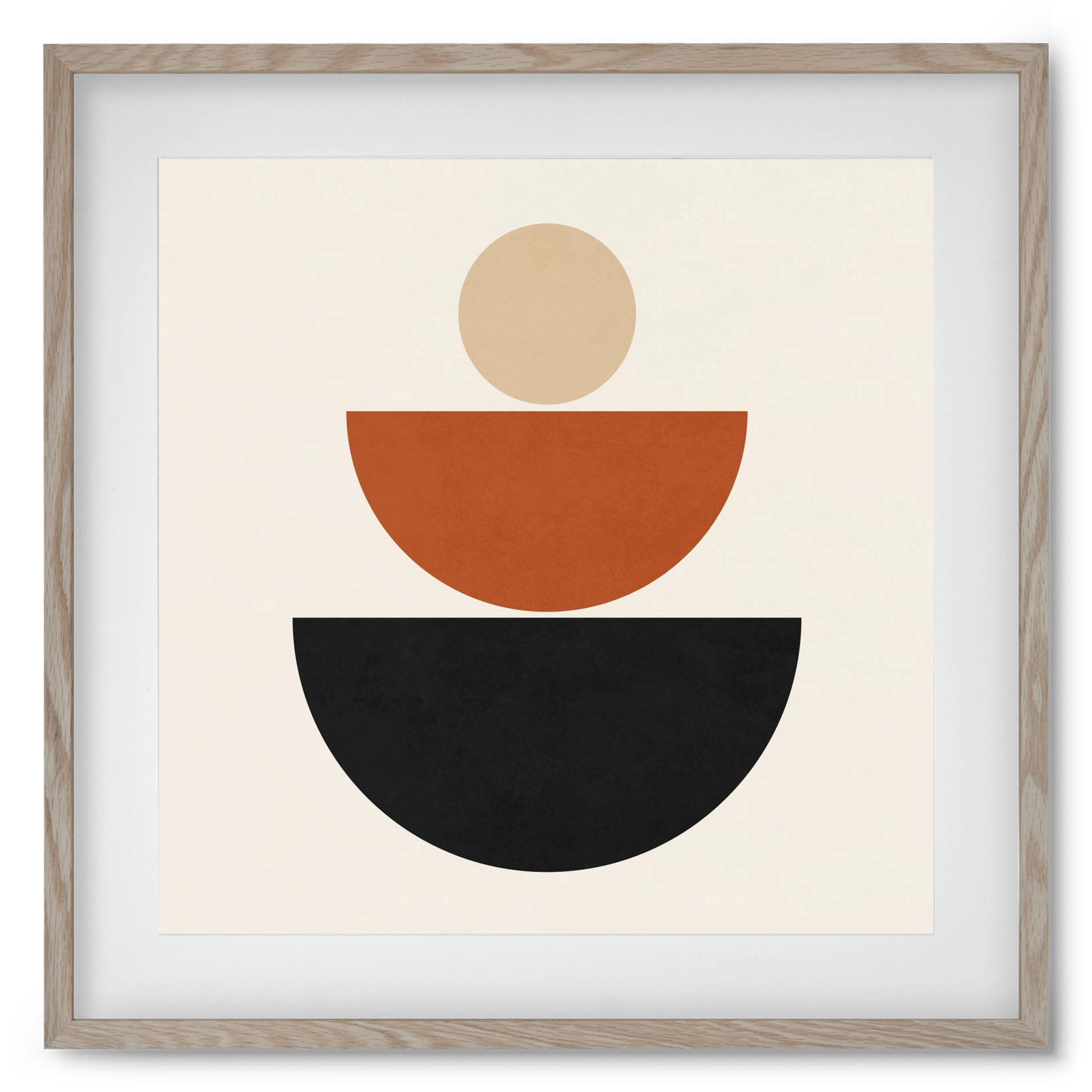 GEOMETRIC SHAPES 6, 50x50 cm (40x40 cm), Tölgy keret, paszpartuval