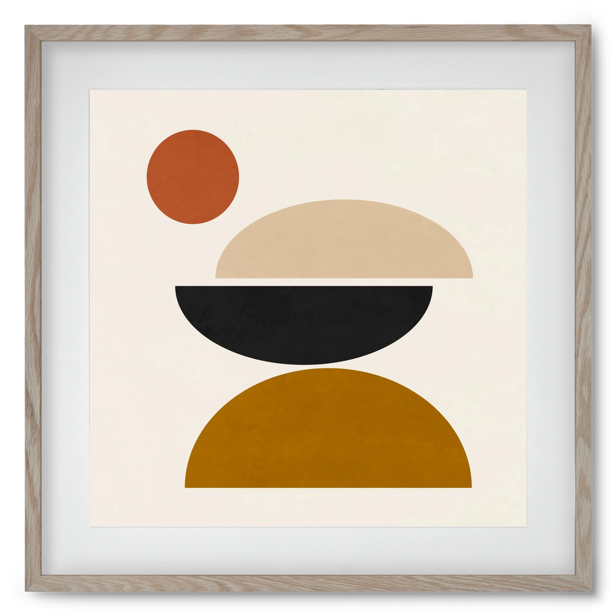 GEOMETRIC SHAPES 5, 50x50 cm (40x40 cm), Tölgy keret, paszpartuval