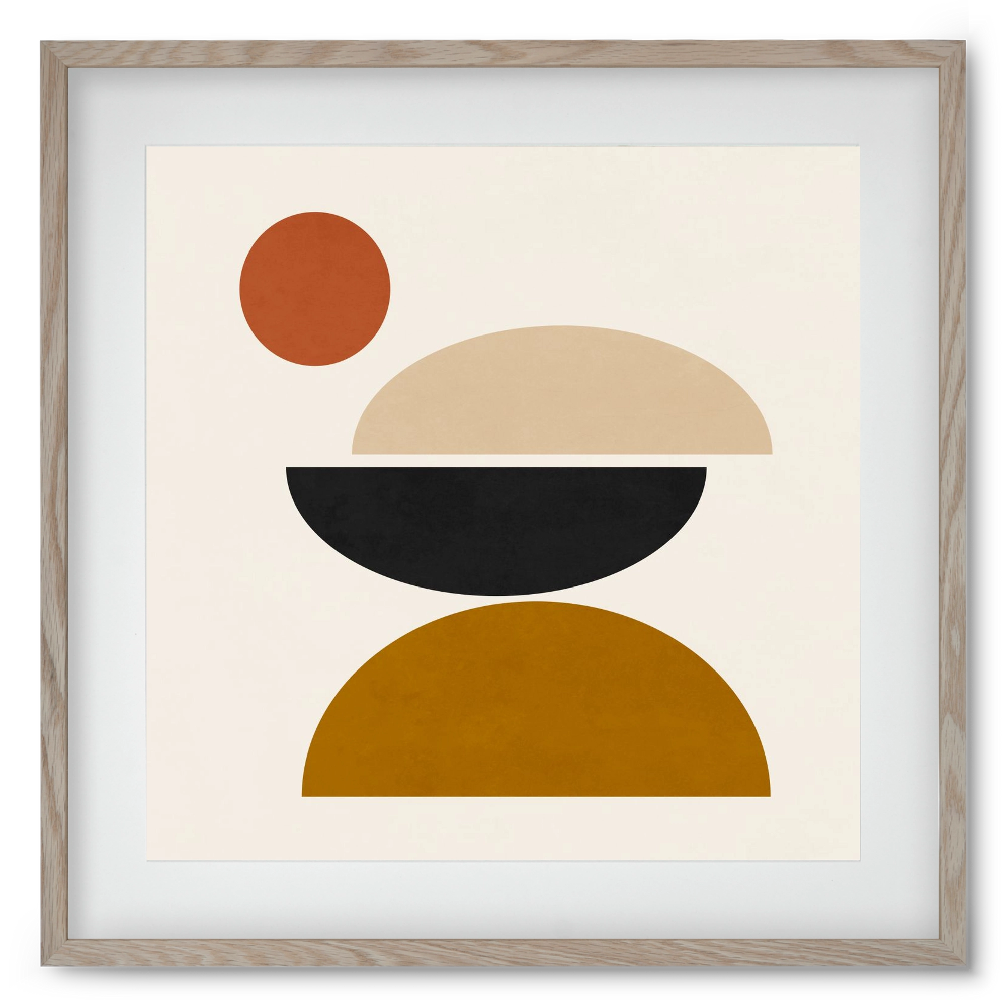 GEOMETRIC SHAPES 5, 50x50 cm (40x40 cm), Tölgy keret, paszpartuval