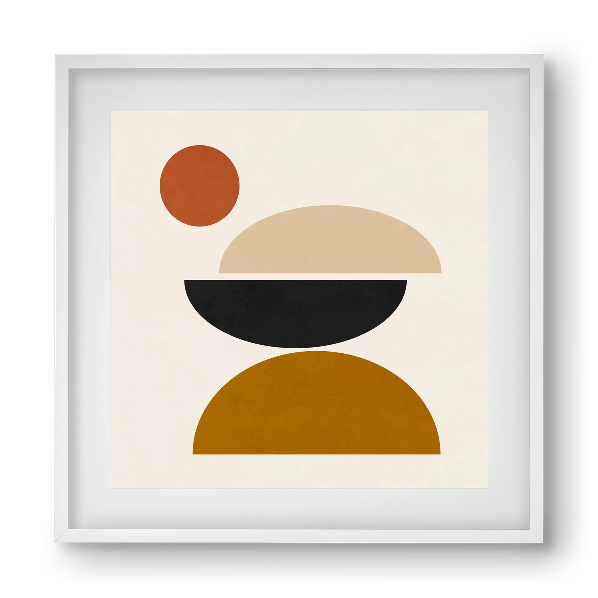 GEOMETRIC SHAPES 5, 40x40 cm (30x30 cm), Fehér keret, paszpartuval