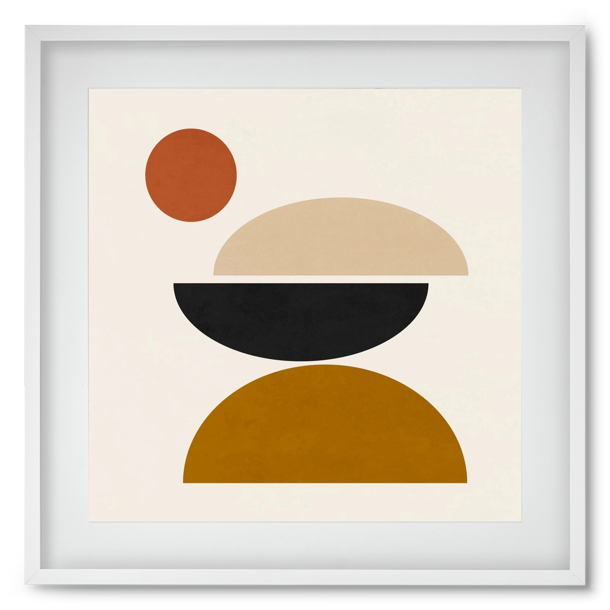 GEOMETRIC SHAPES 5, 50x50 cm (40x40 cm), Fehér keret, paszpartuval