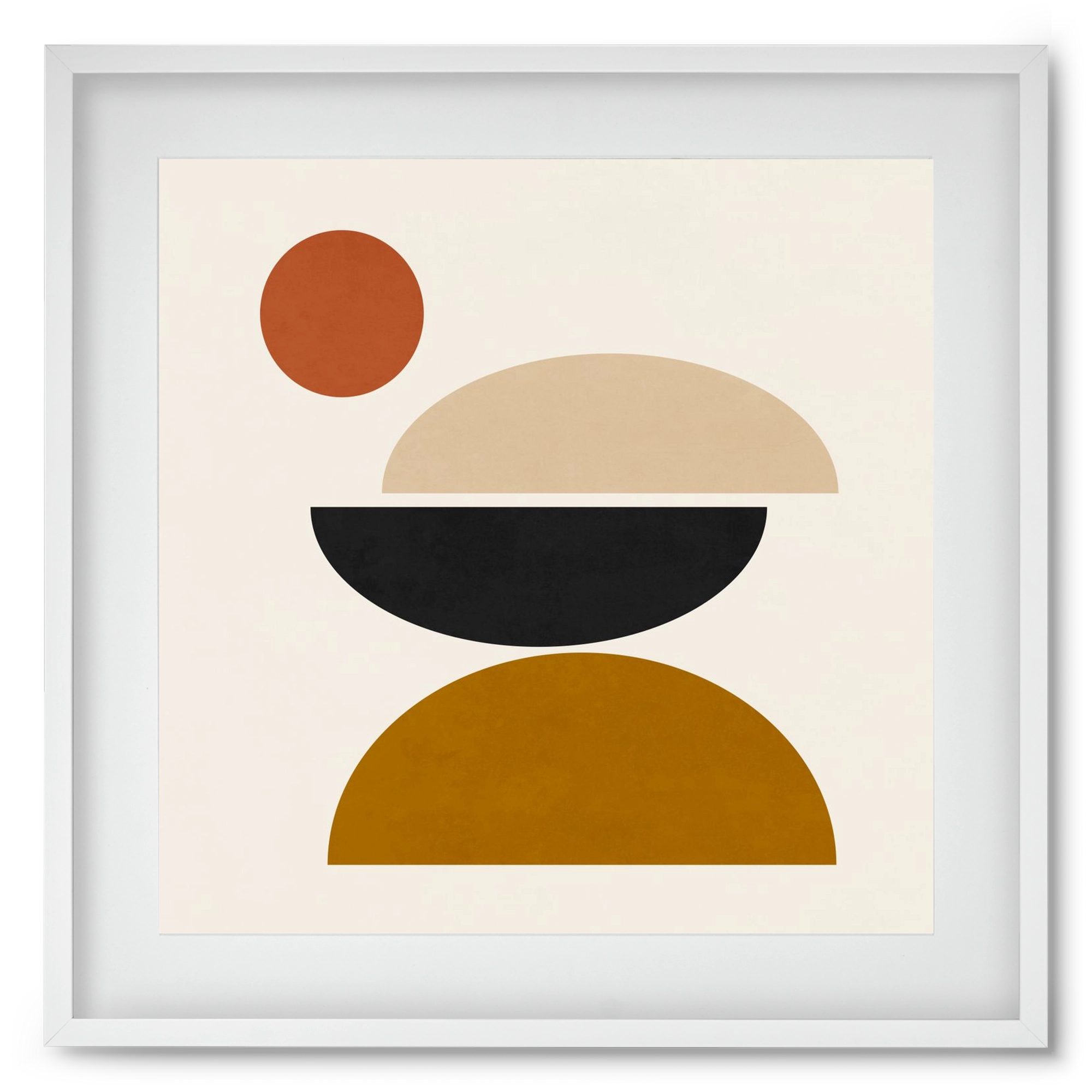 GEOMETRIC SHAPES 5, 50x50 cm (40x40 cm), Fehér keret, paszpartuval