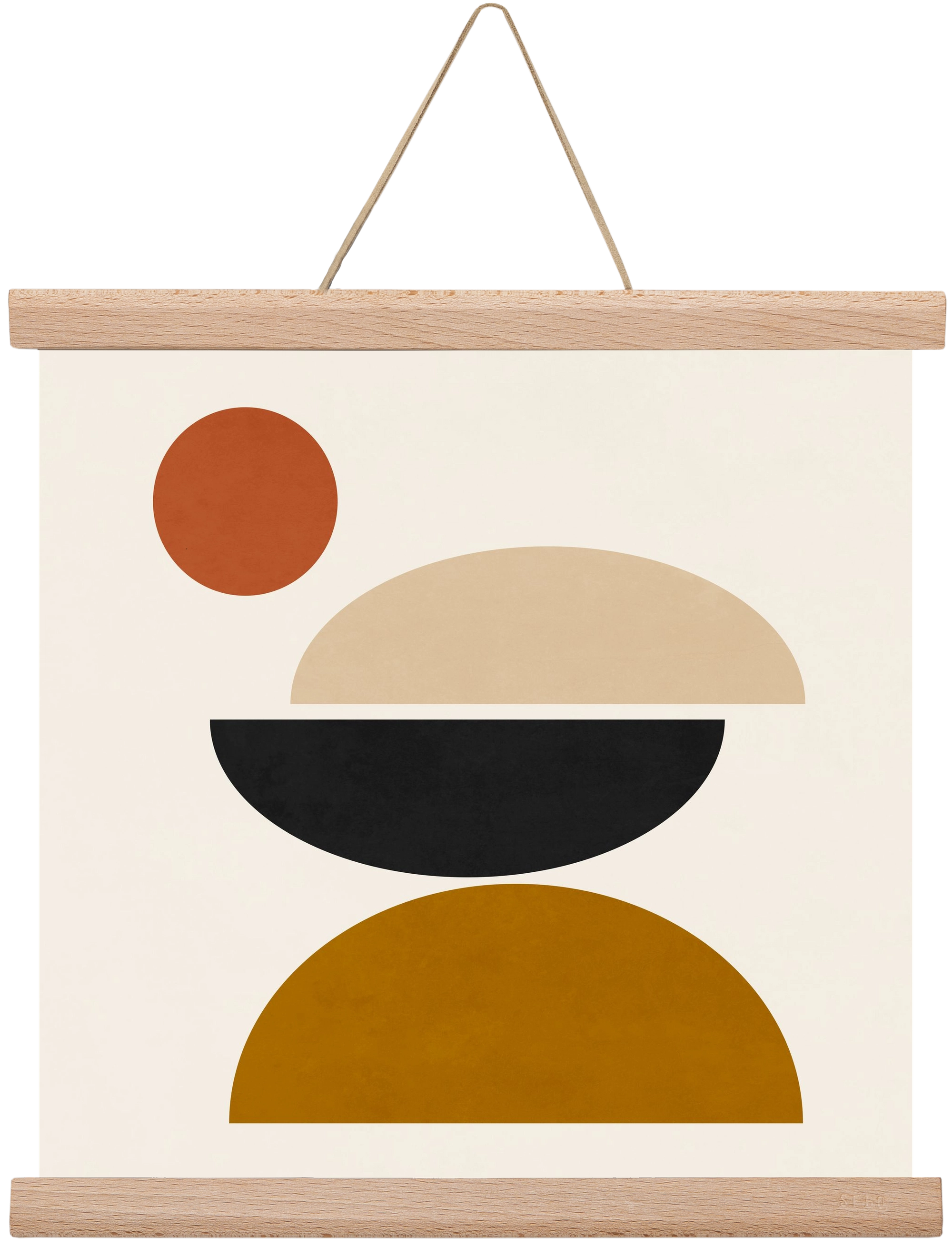 GEOMETRIC SHAPES 5, 30x30 cm (30x30 cm), Tölgy akasztó