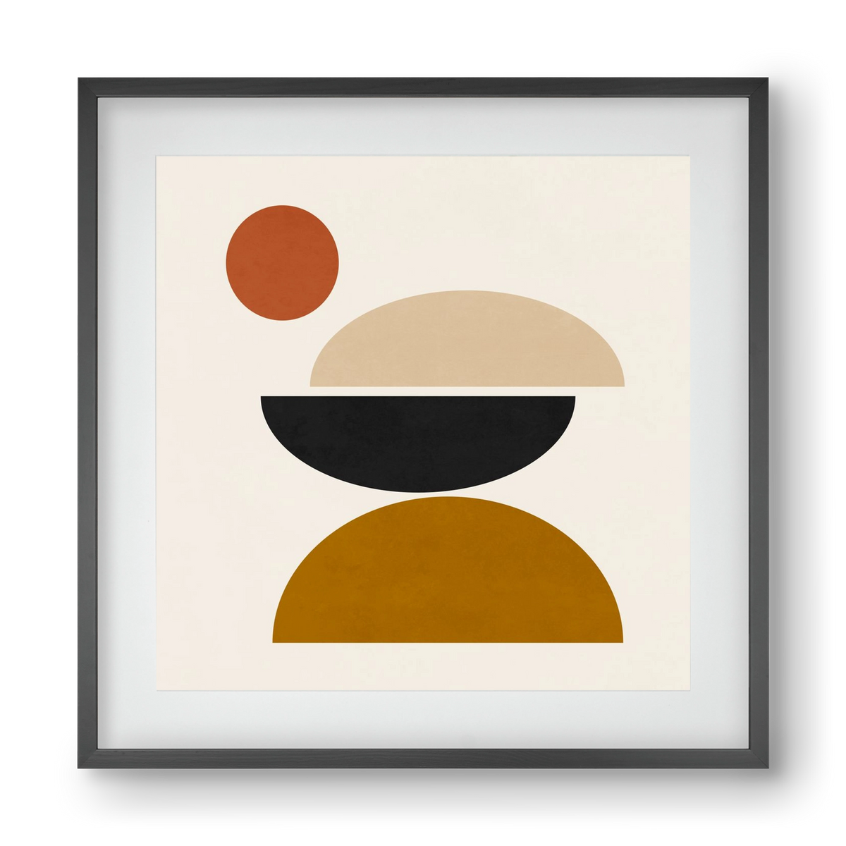 GEOMETRIC SHAPES 5, 40x40 cm (30x30 cm), Fekete keret, paszpartuval