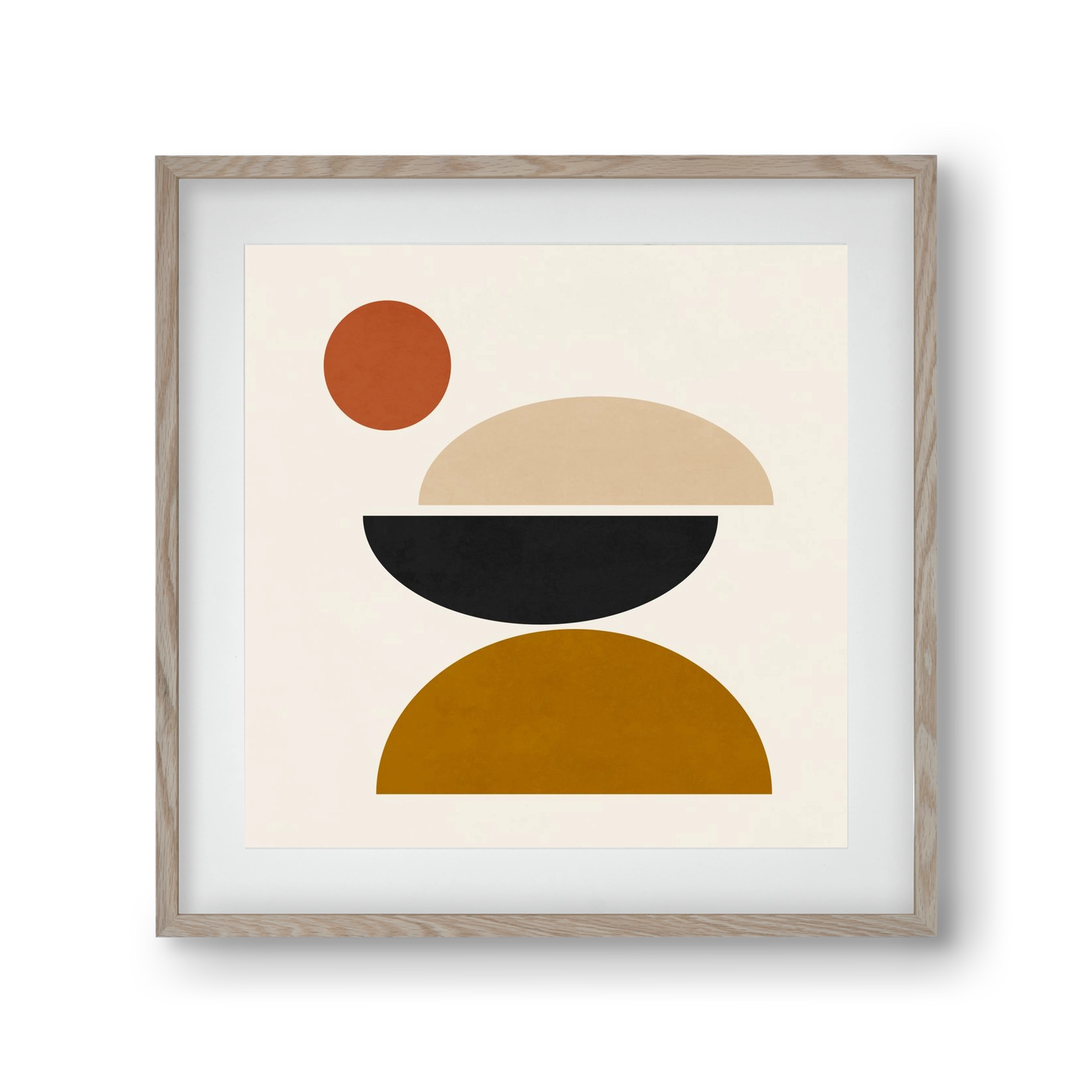 GEOMETRIC SHAPES 5, 30x30 cm (20x20 cm), Tölgy keret, paszpartuval