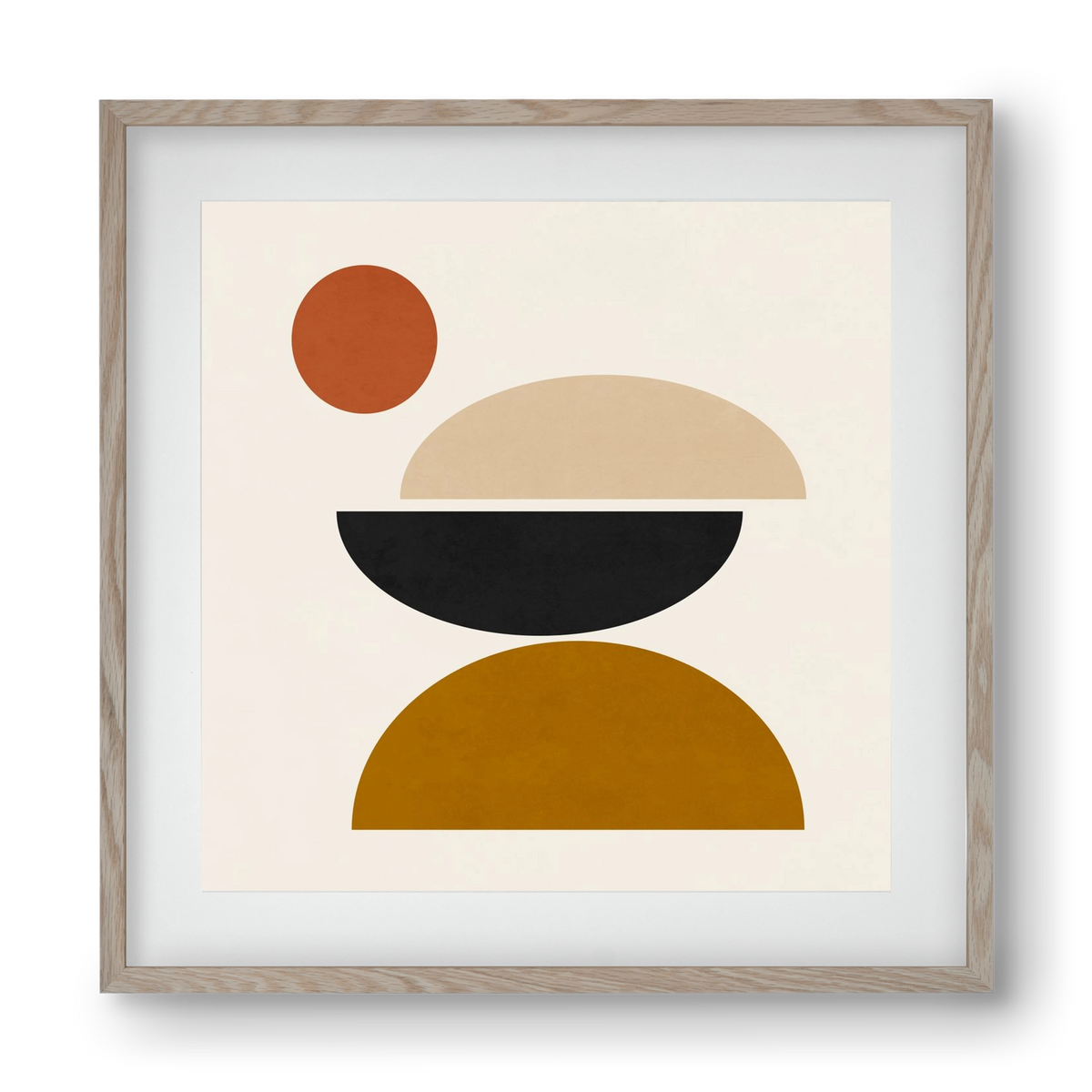 GEOMETRIC SHAPES 5, 40x40 cm (30x30 cm), Tölgy keret, paszpartuval