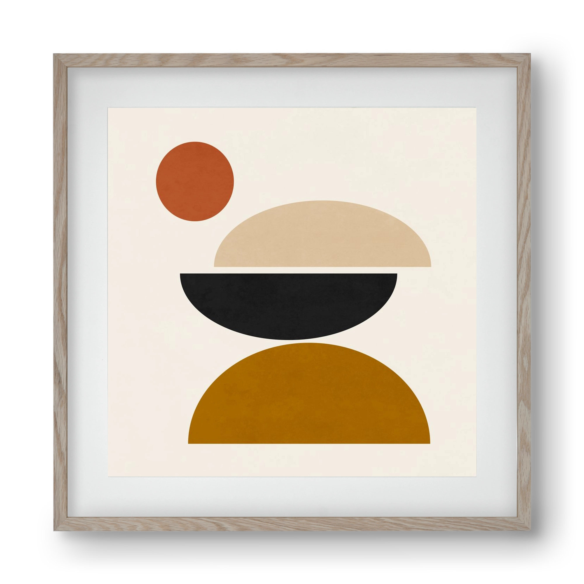 GEOMETRIC SHAPES 5, 40x40 cm (30x30 cm), Tölgy keret, paszpartuval