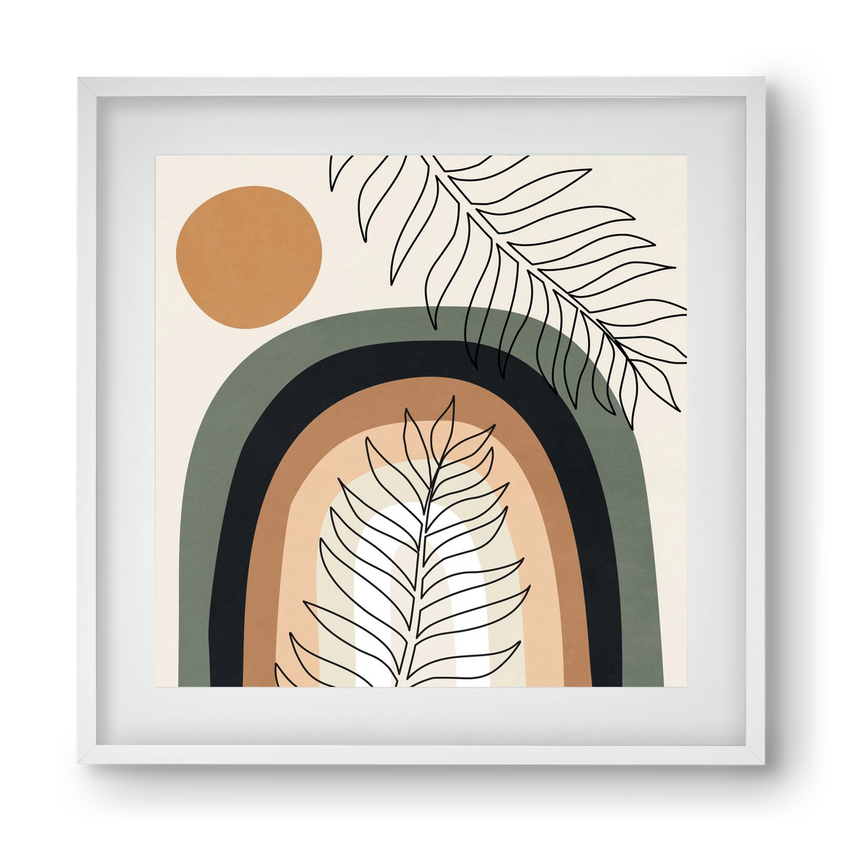 ORGANIC AND GEOMETRIC SHAPES 2, 40x40 cm (30x30 cm), Fehér keret, paszpartuval