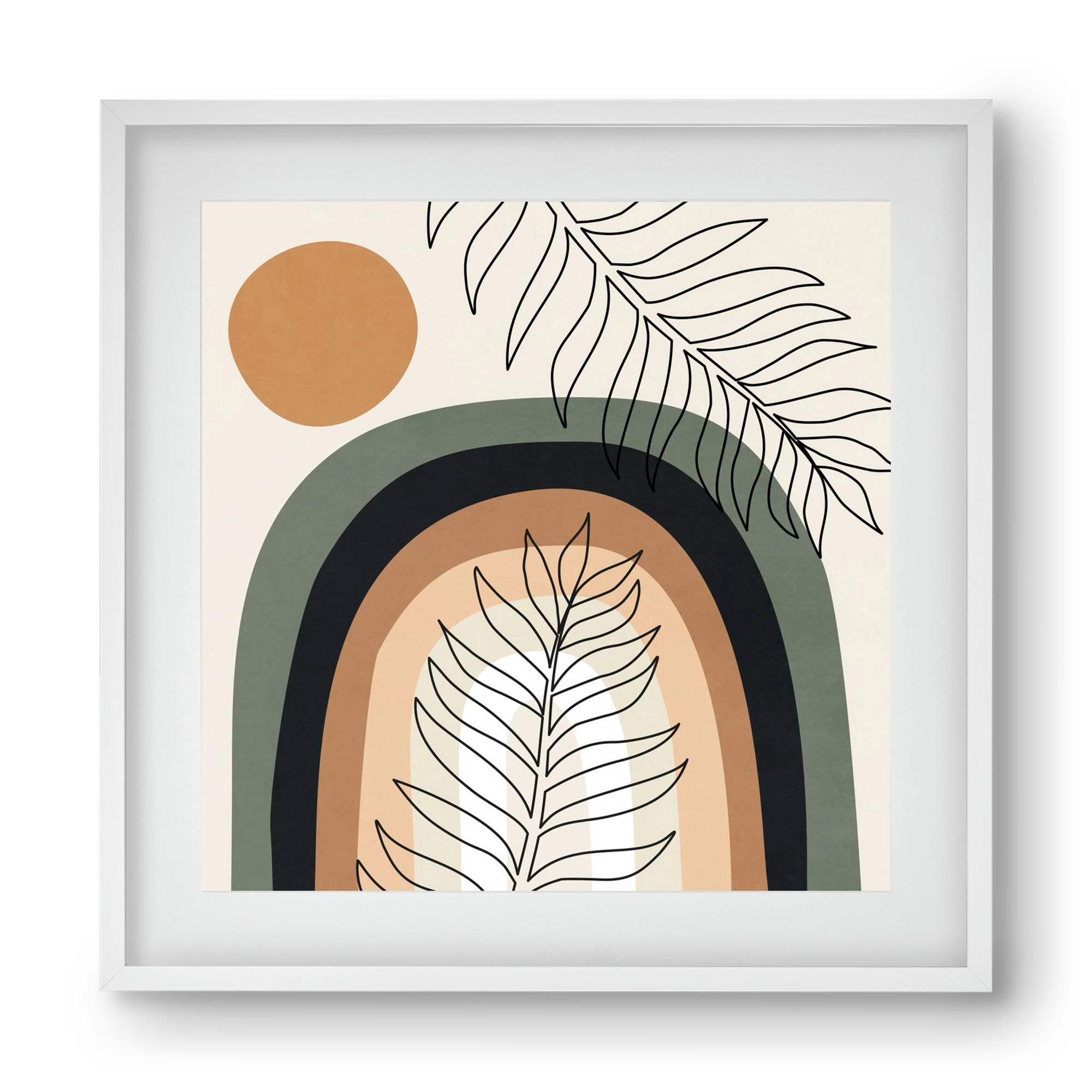 ORGANIC AND GEOMETRIC SHAPES 2, 40x40 cm (30x30 cm), Fehér keret, paszpartuval