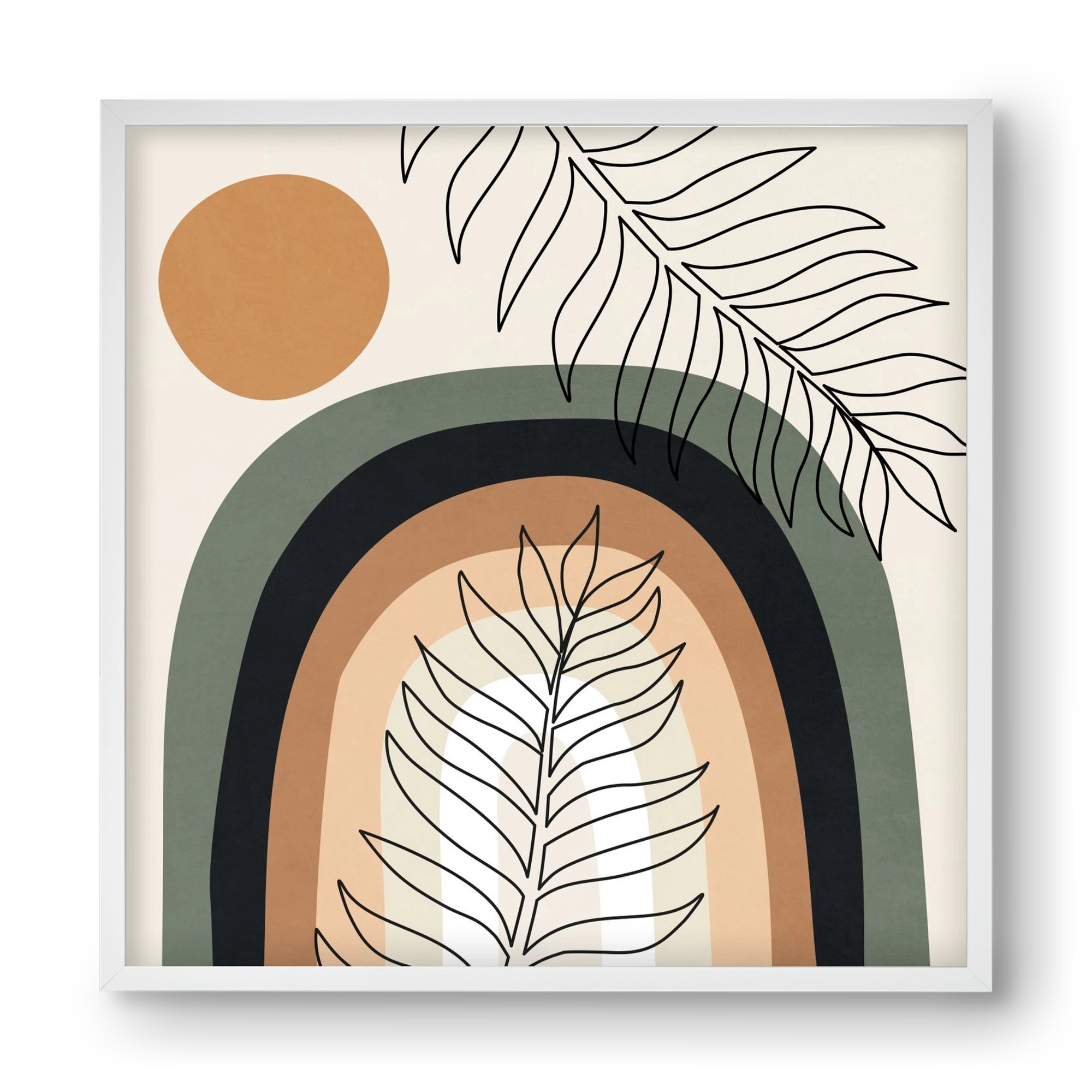 ORGANIC AND GEOMETRIC SHAPES 2, 40x40 cm (40x40 cm), Fehér keret