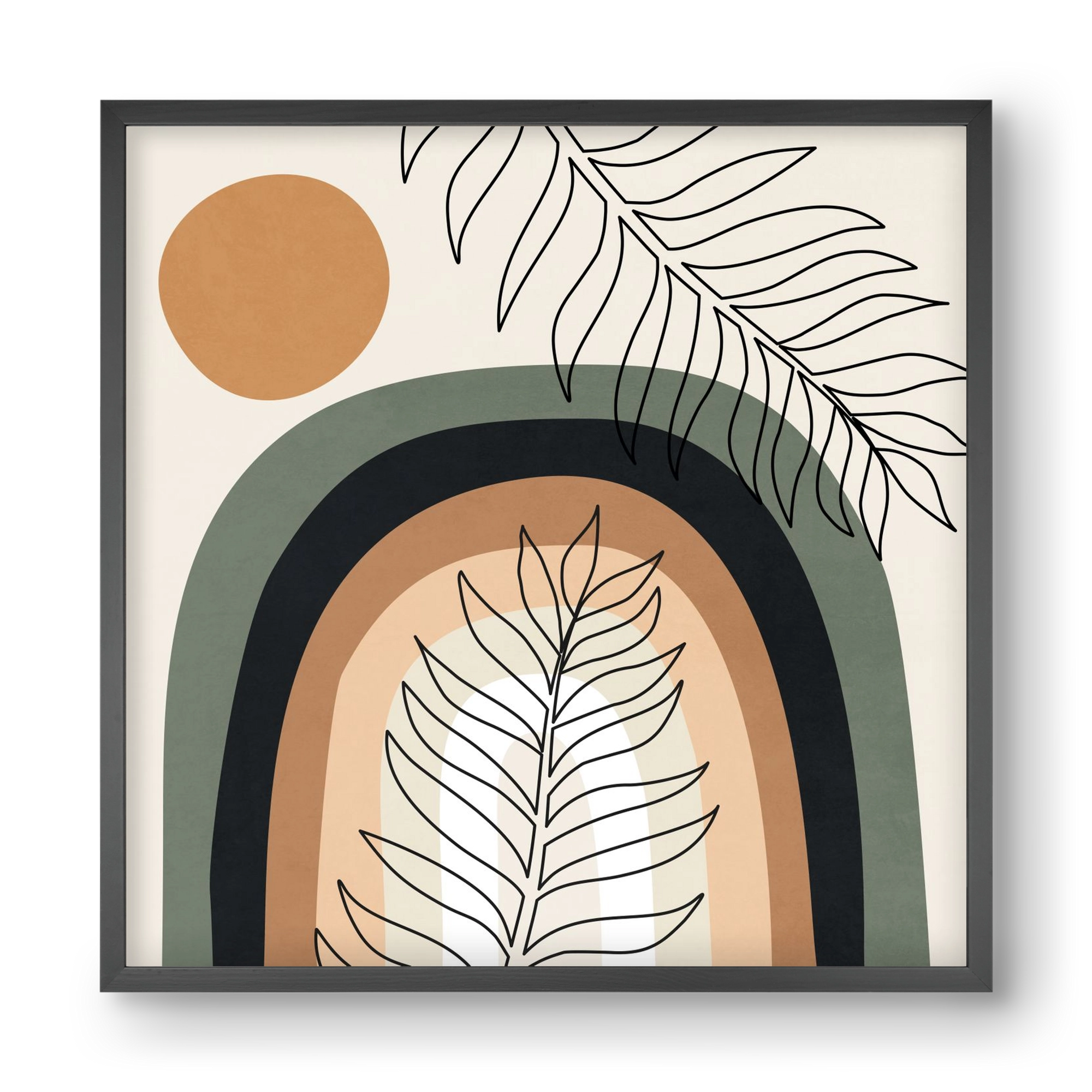 ORGANIC AND GEOMETRIC SHAPES 2, 40x40 cm (40x40 cm), Fekete keret