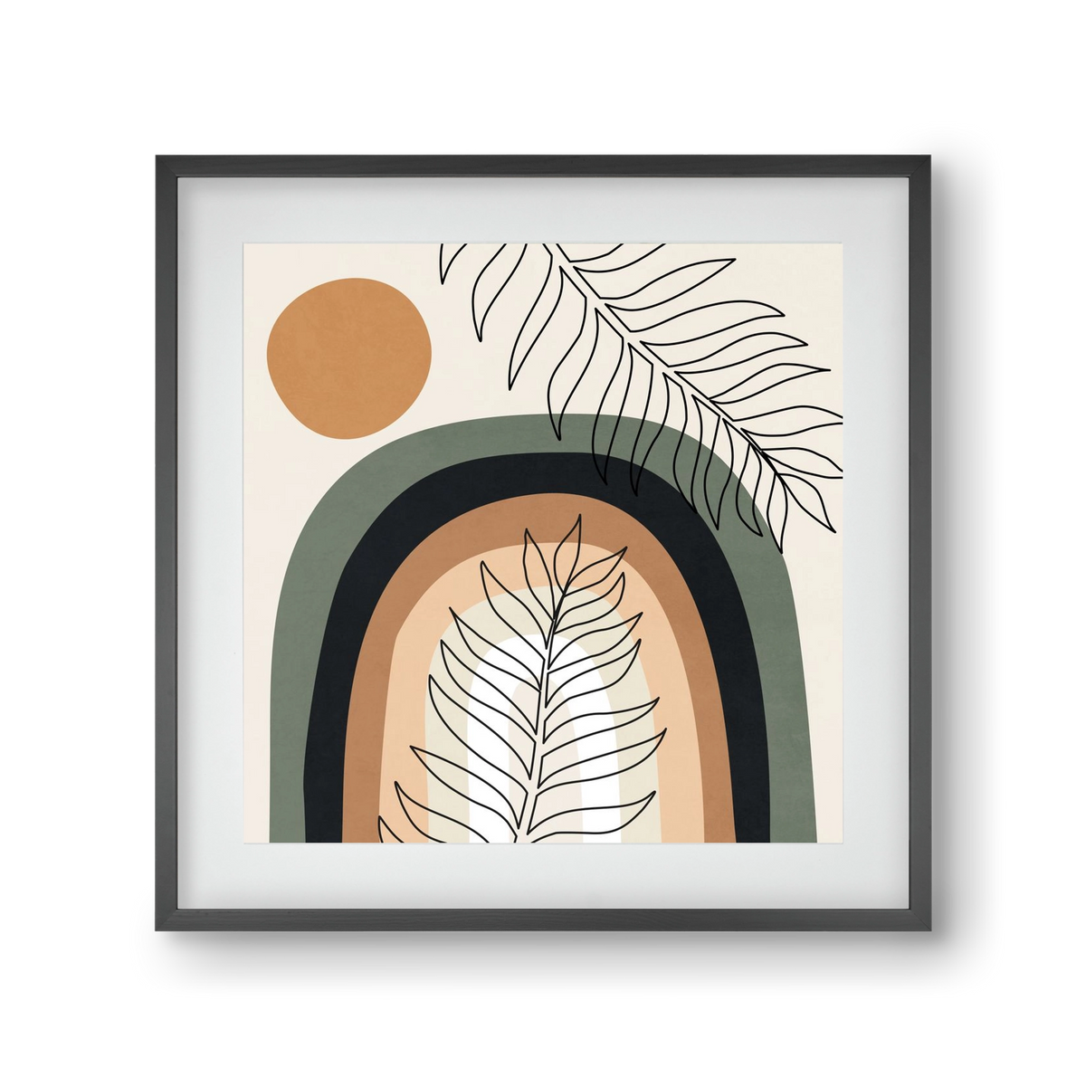 ORGANIC AND GEOMETRIC SHAPES 2, 30x30 cm (20x20 cm), Fekete keret, paszpartuval