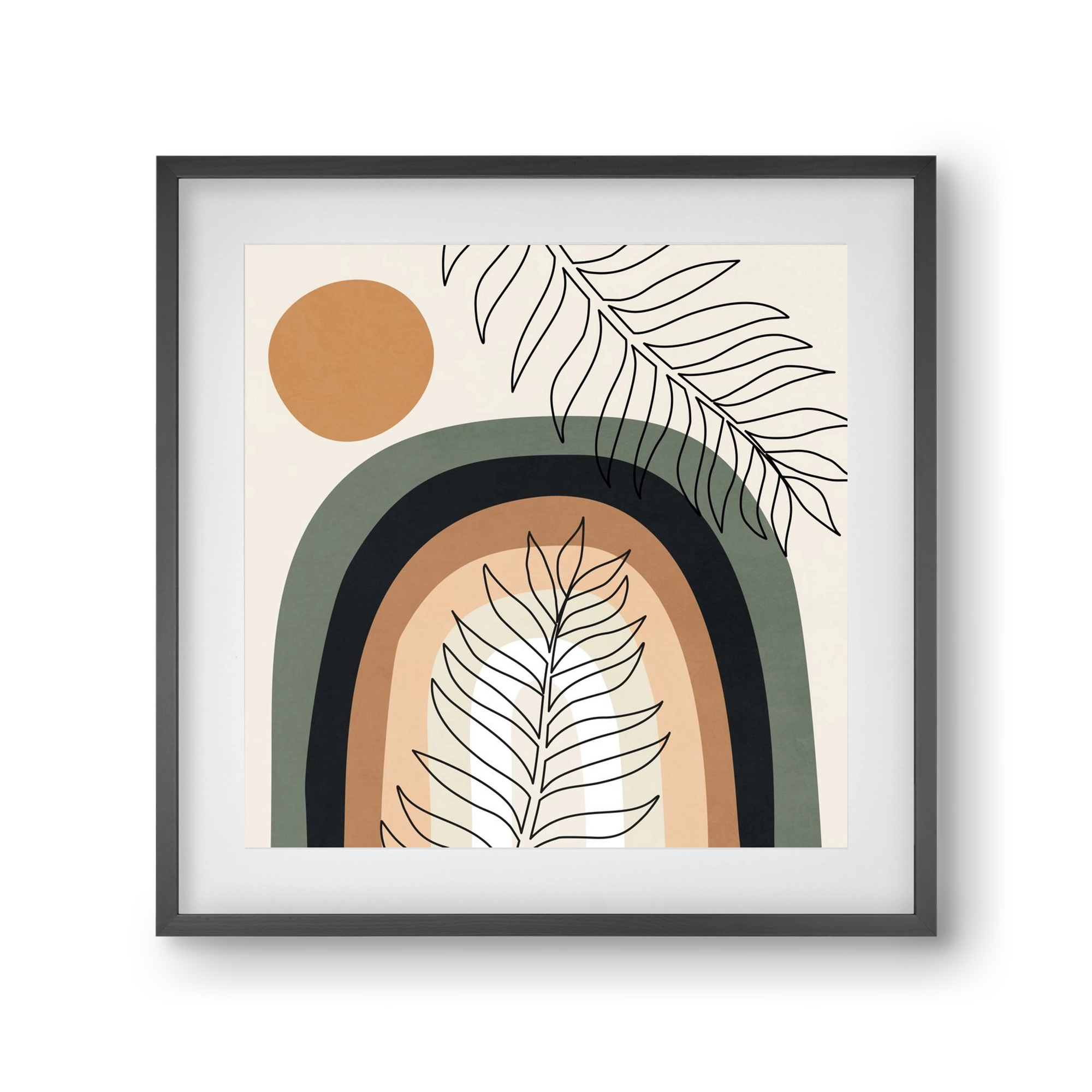 ORGANIC AND GEOMETRIC SHAPES 2, 30x30 cm (20x20 cm), Fekete keret, paszpartuval