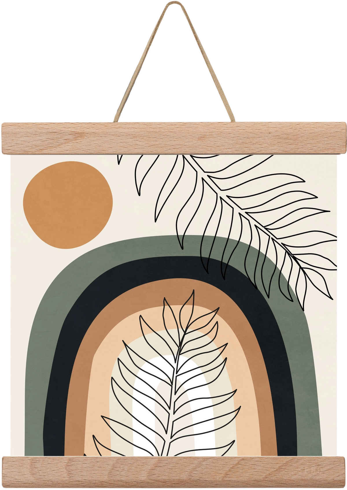 ORGANIC AND GEOMETRIC SHAPES 2, 20x20 cm (20x20 cm), Tölgy akasztó