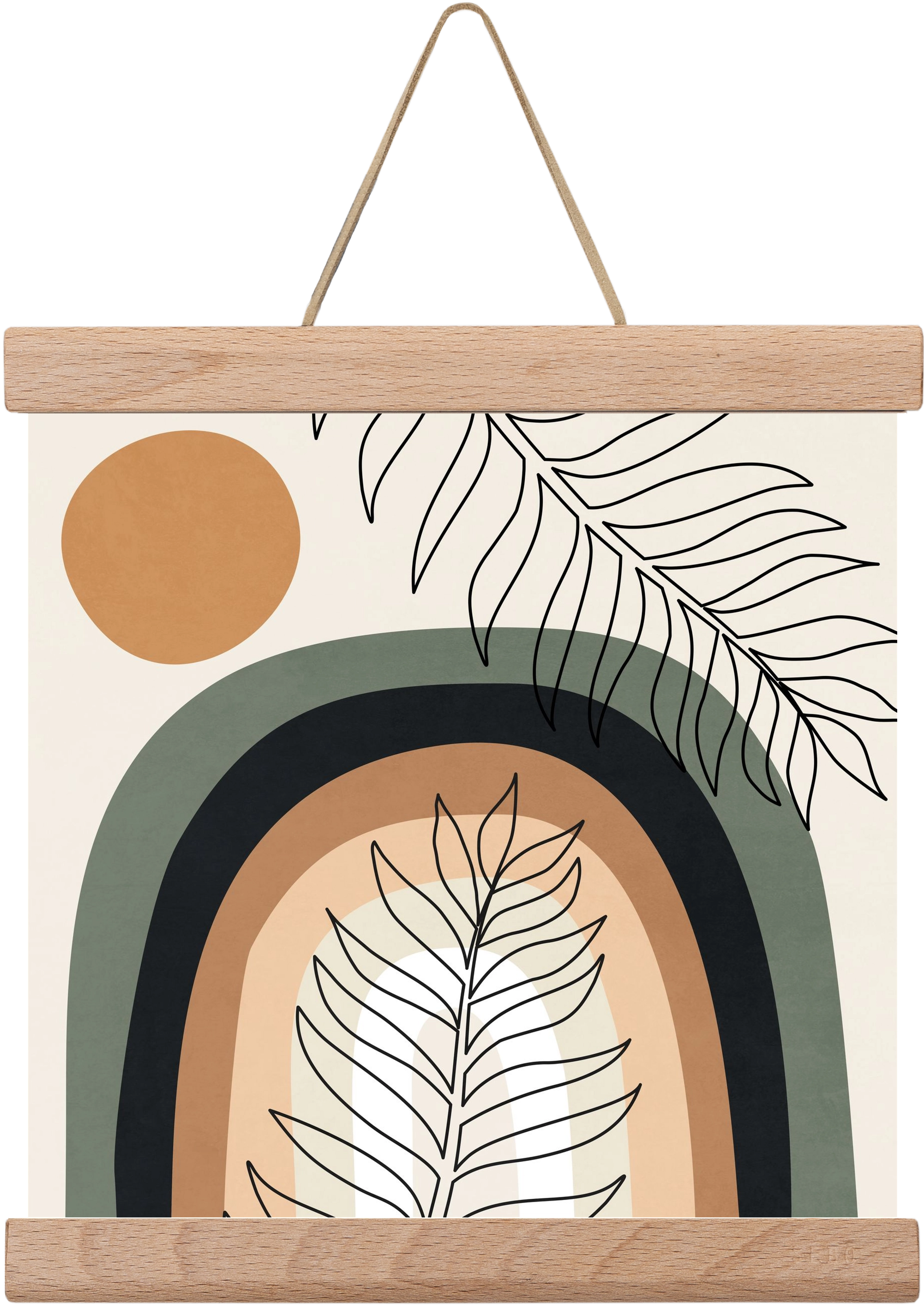 ORGANIC AND GEOMETRIC SHAPES 2, 20x20 cm (20x20 cm), Tölgy akasztó