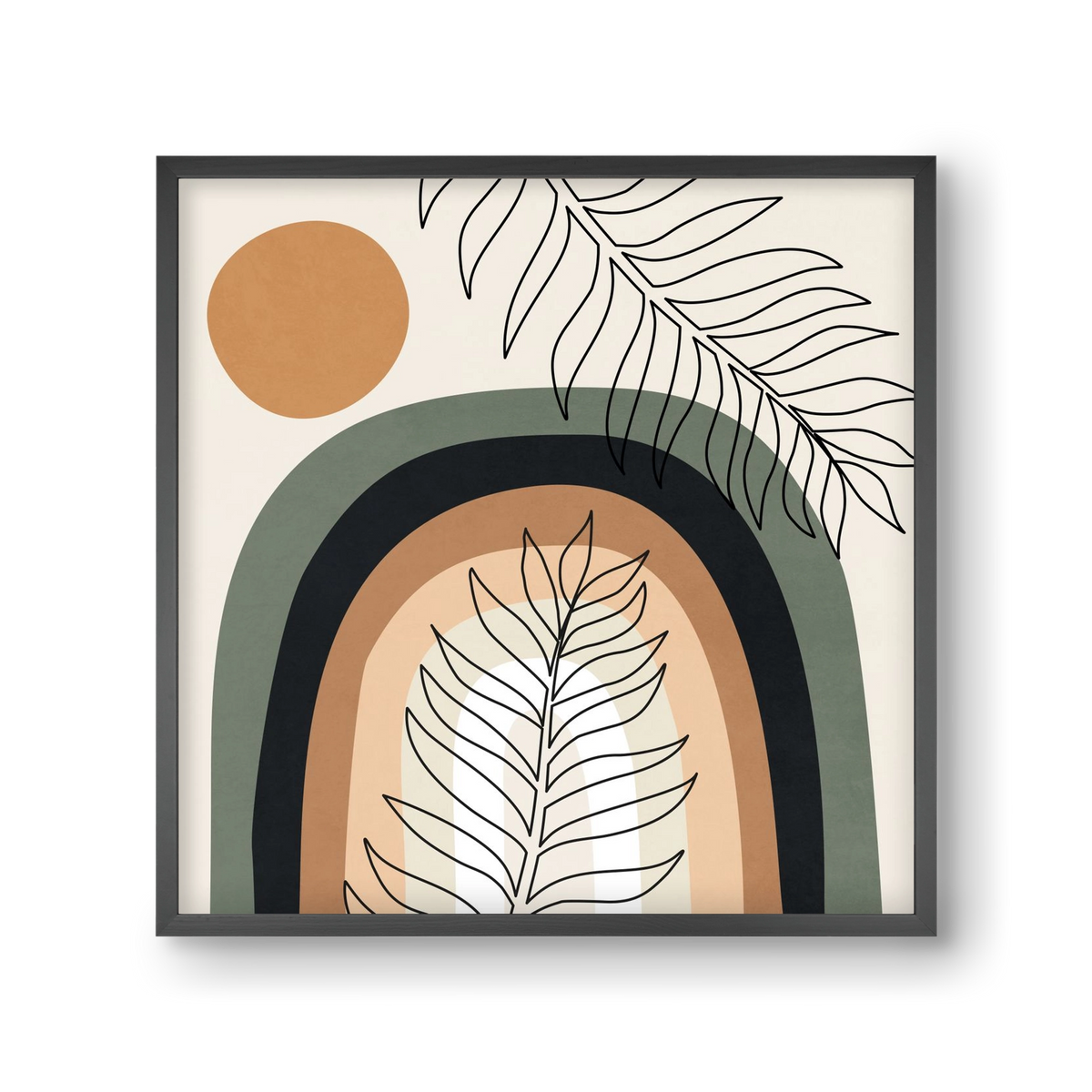 ORGANIC AND GEOMETRIC SHAPES 2, 30x30 cm (30x30 cm), Fekete keret