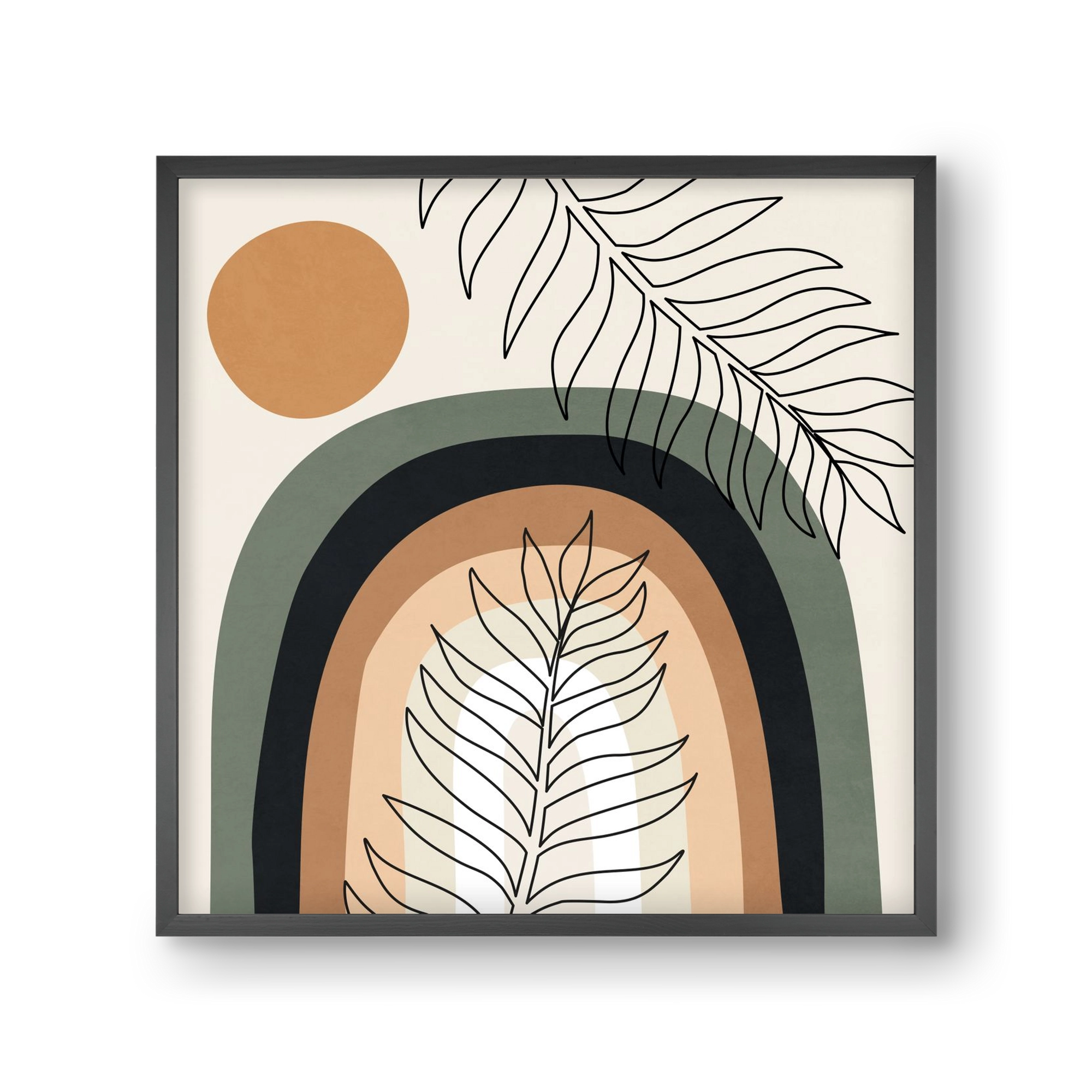 ORGANIC AND GEOMETRIC SHAPES 2, 30x30 cm (30x30 cm), Fekete keret