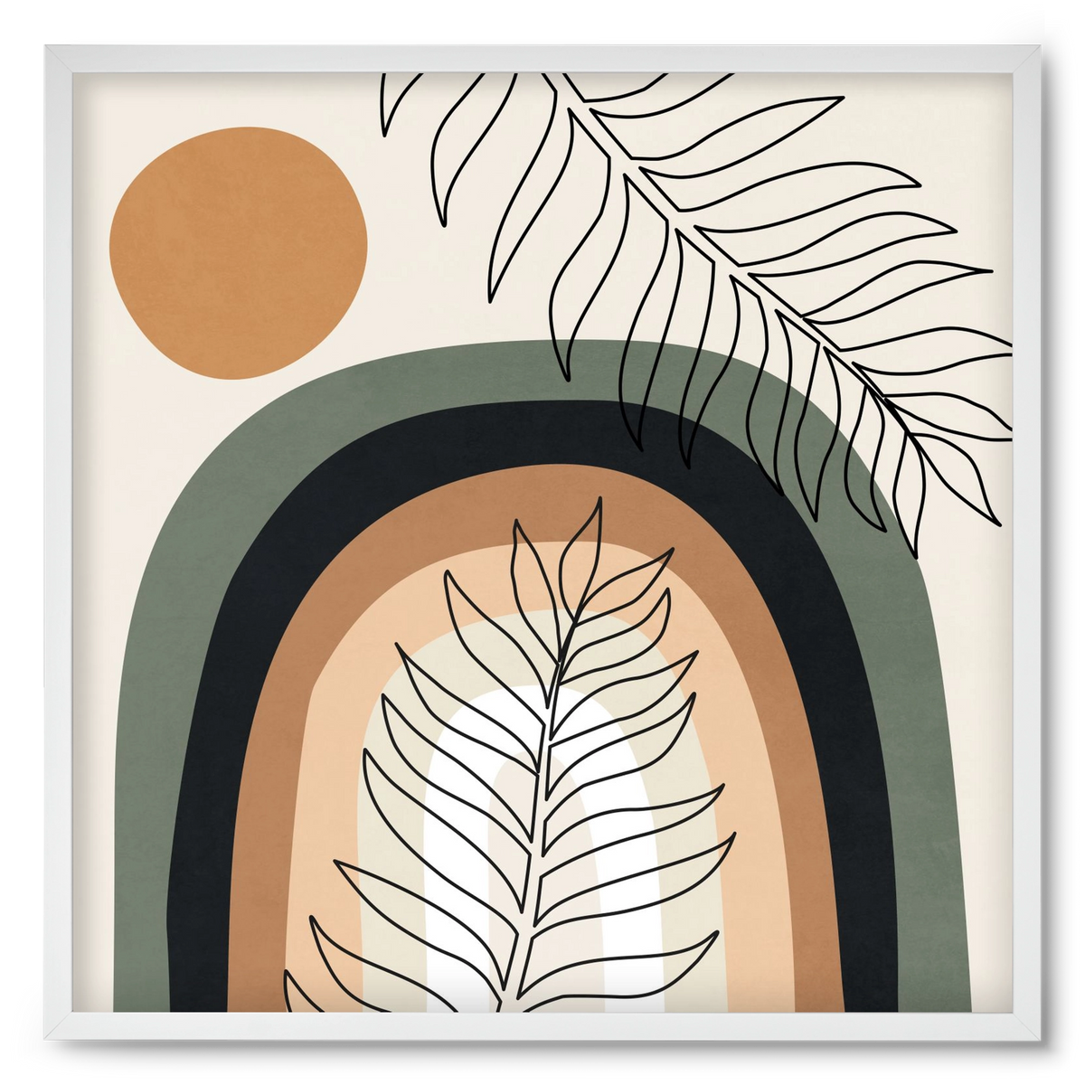 ORGANIC AND GEOMETRIC SHAPES 2, 50x50 cm (50x50 cm), Fehér keret