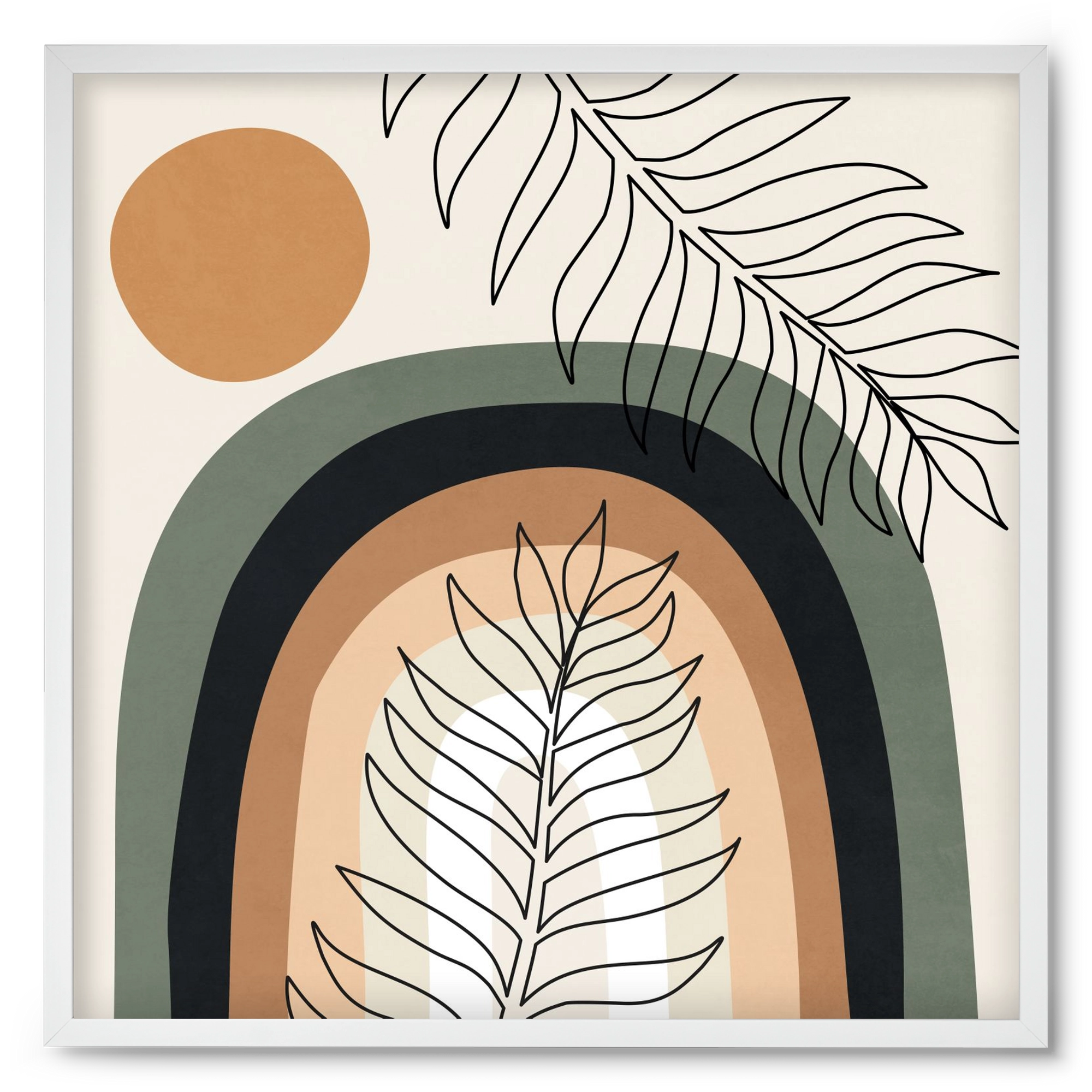 ORGANIC AND GEOMETRIC SHAPES 2, 50x50 cm (50x50 cm), Fehér keret