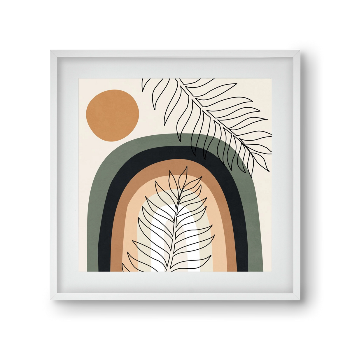 ORGANIC AND GEOMETRIC SHAPES 2, 30x30 cm (20x20 cm), Fehér keret, paszpartuval