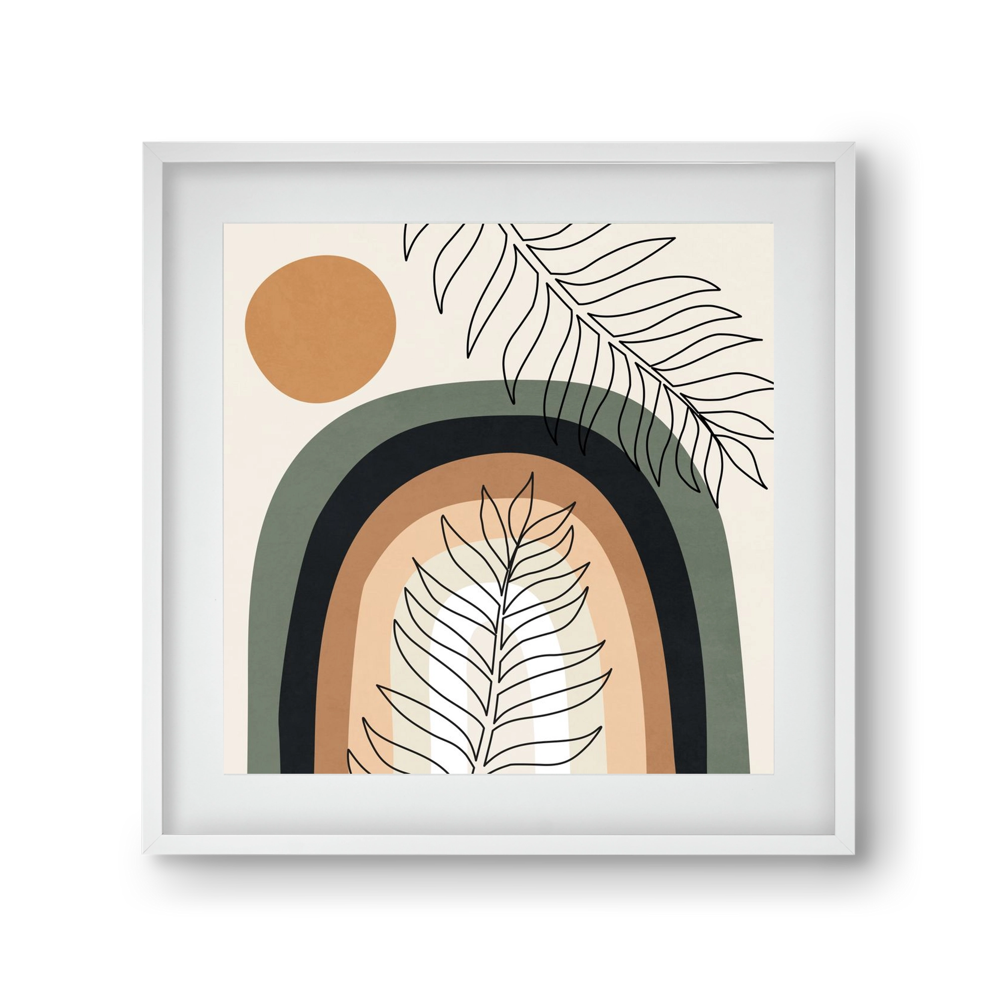 ORGANIC AND GEOMETRIC SHAPES 2, 30x30 cm (20x20 cm), Fehér keret, paszpartuval