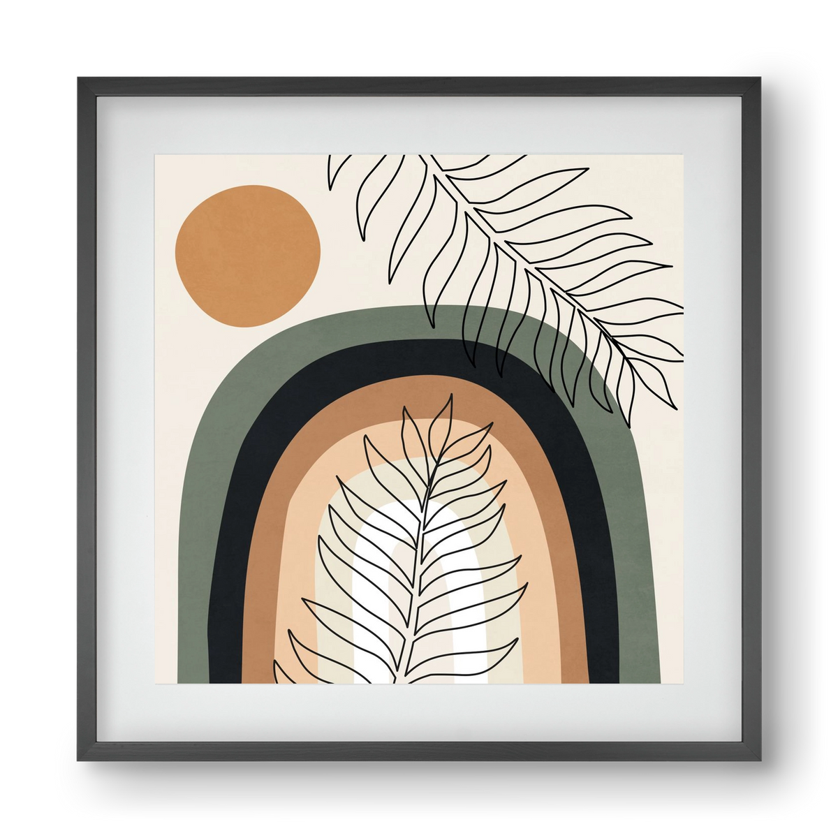 ORGANIC AND GEOMETRIC SHAPES 2, 40x40 cm (30x30 cm), Fekete keret, paszpartuval