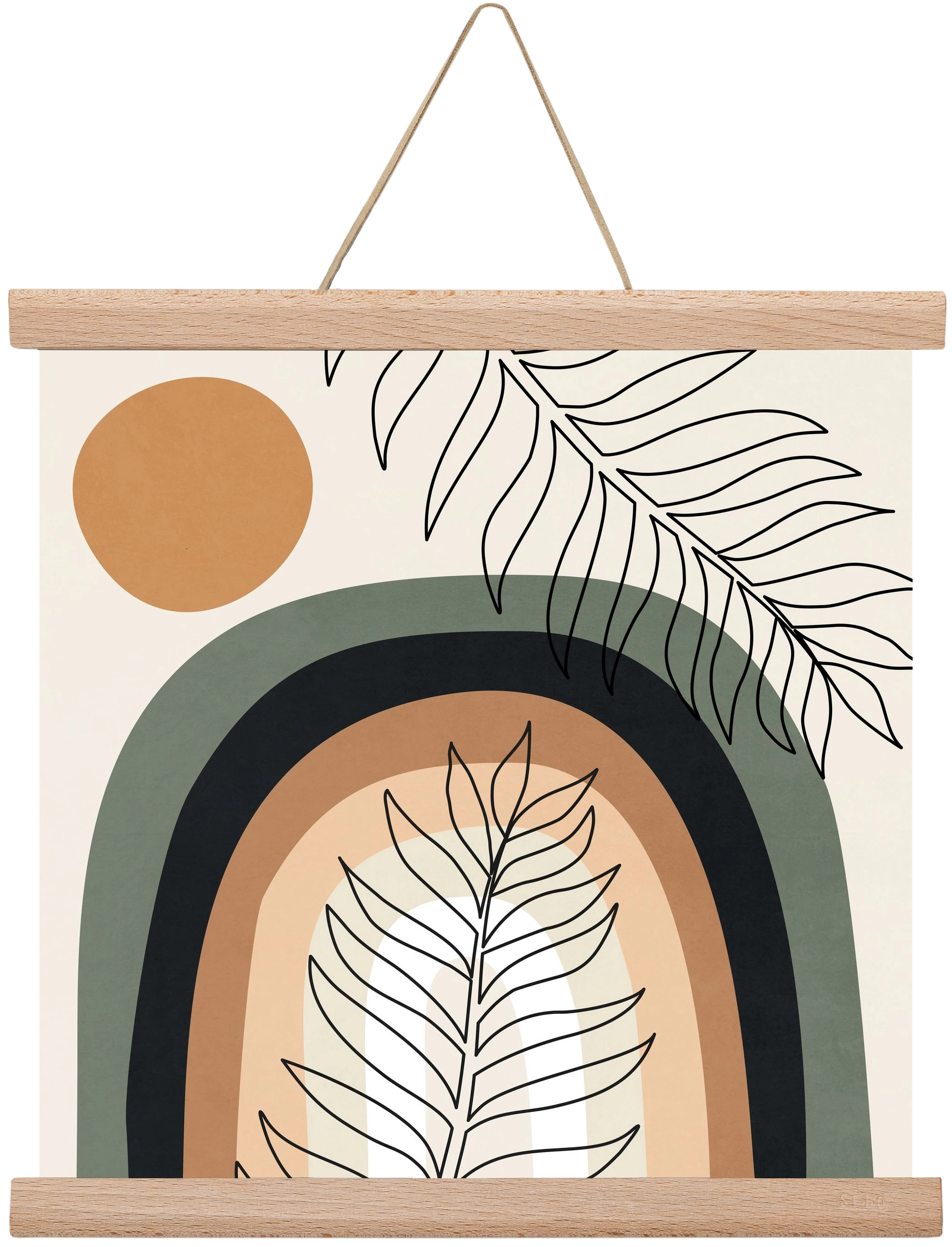 ORGANIC AND GEOMETRIC SHAPES 2, 30x30 cm (30x30 cm), Tölgy akasztó