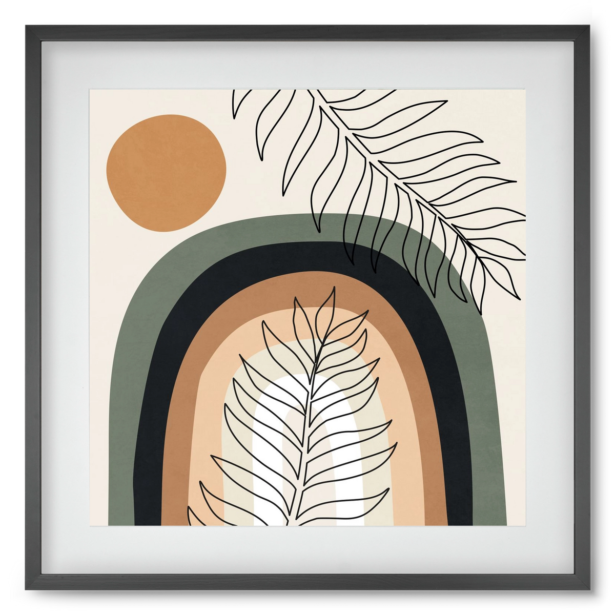 ORGANIC AND GEOMETRIC SHAPES 2, 50x50 cm (40x40 cm), Fekete keret, paszpartuval