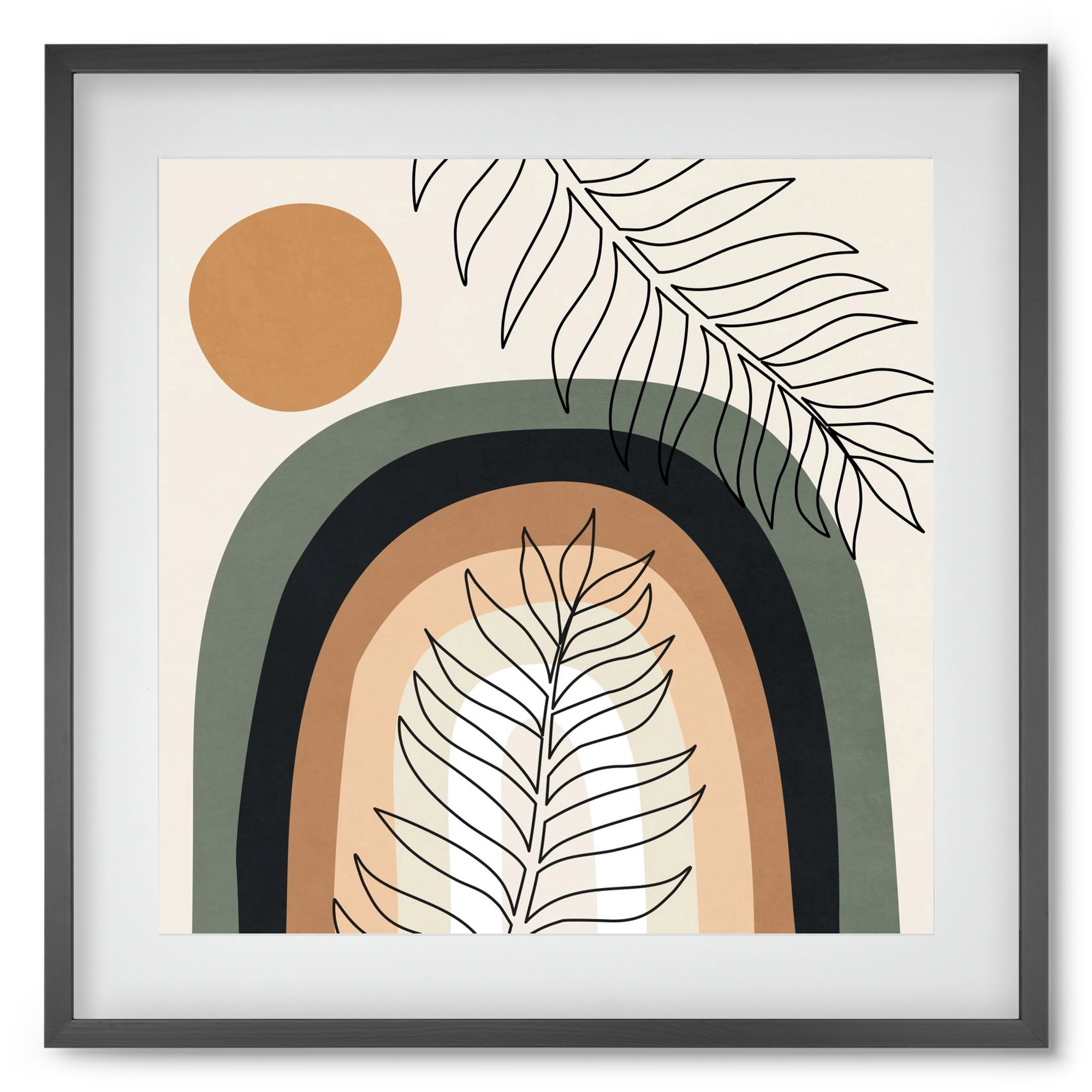 ORGANIC AND GEOMETRIC SHAPES 2, 50x50 cm (40x40 cm), Fekete keret, paszpartuval