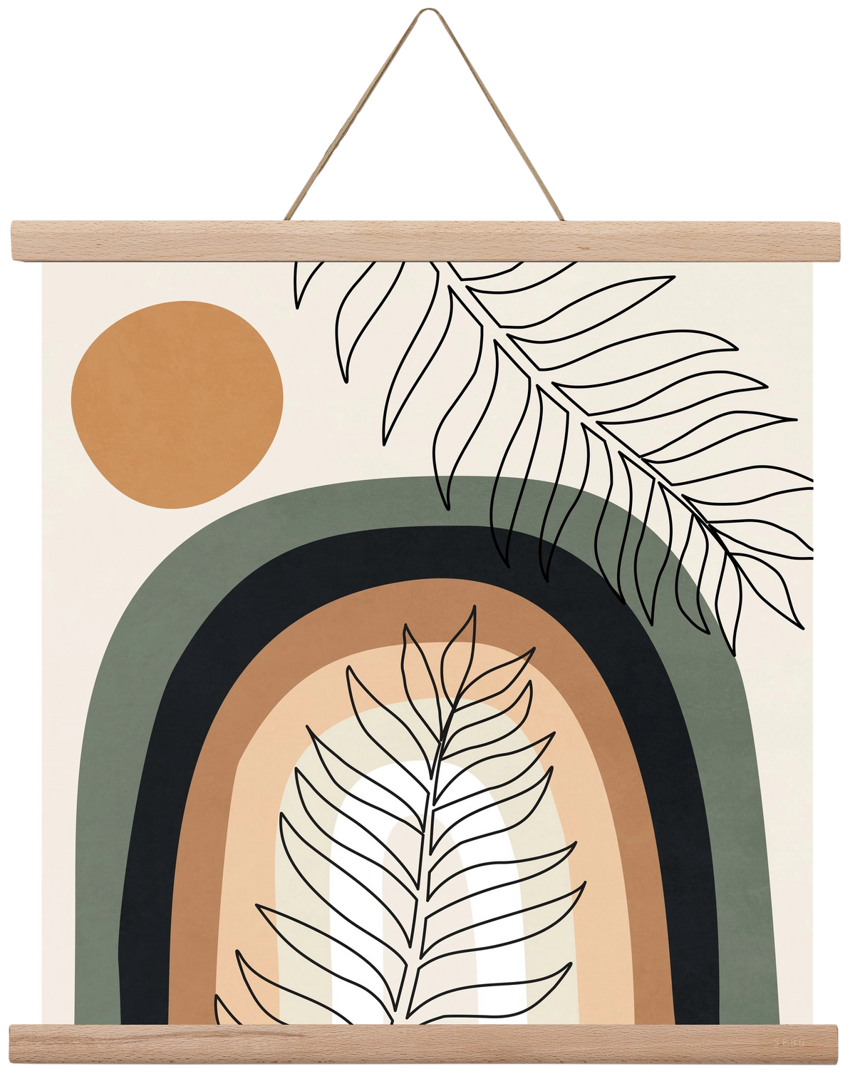 ORGANIC AND GEOMETRIC SHAPES 2, 40x40 cm (40x40 cm), Tölgy akasztó