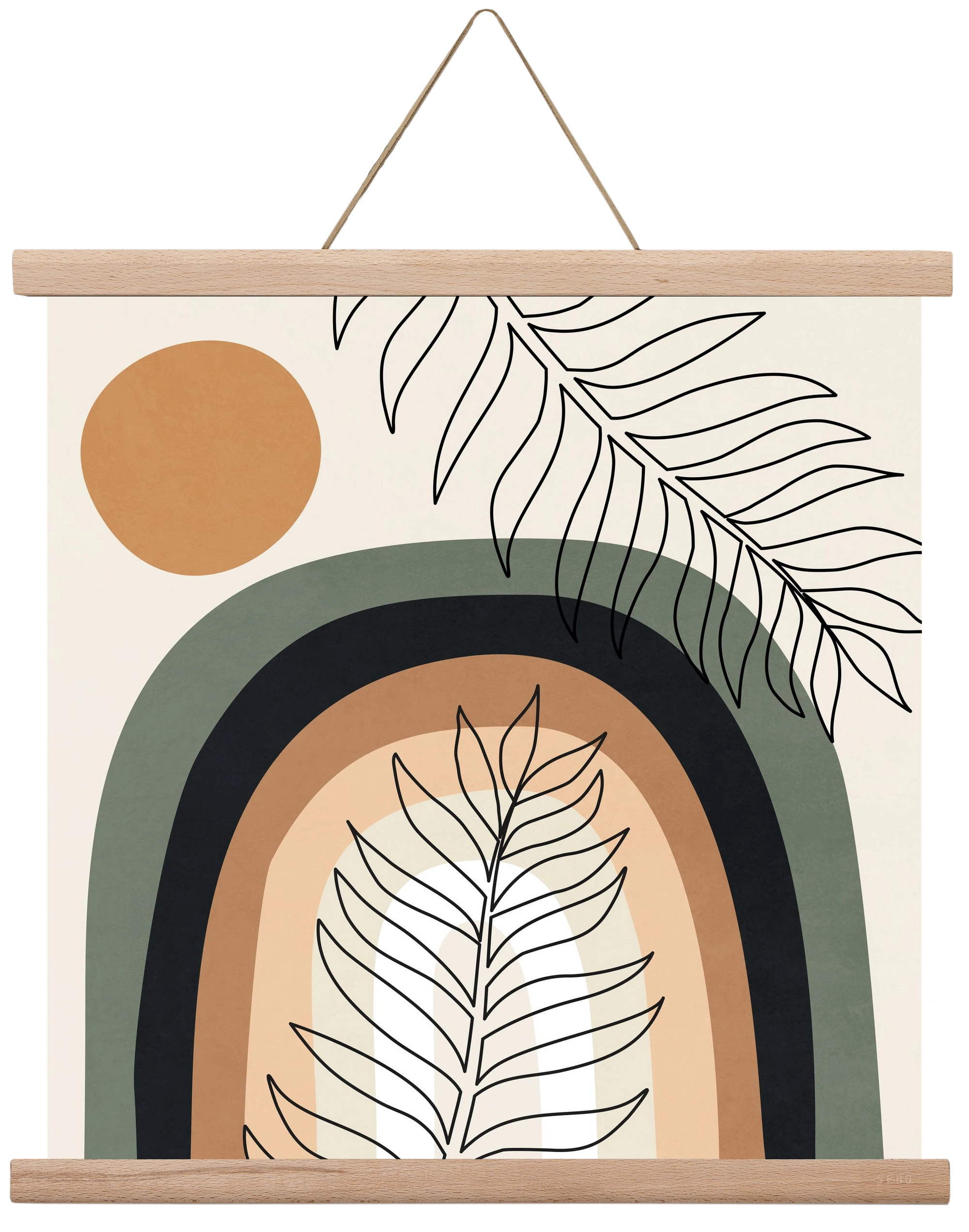 ORGANIC AND GEOMETRIC SHAPES 2, 40x40 cm (40x40 cm), Tölgy akasztó