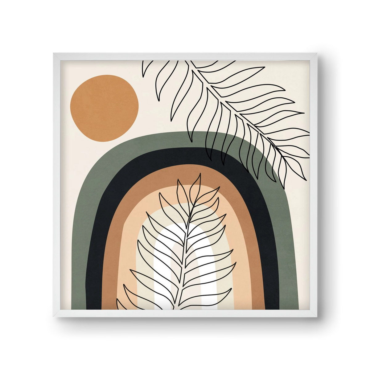 ORGANIC AND GEOMETRIC SHAPES 2, 30x30 cm (30x30 cm), Fehér keret