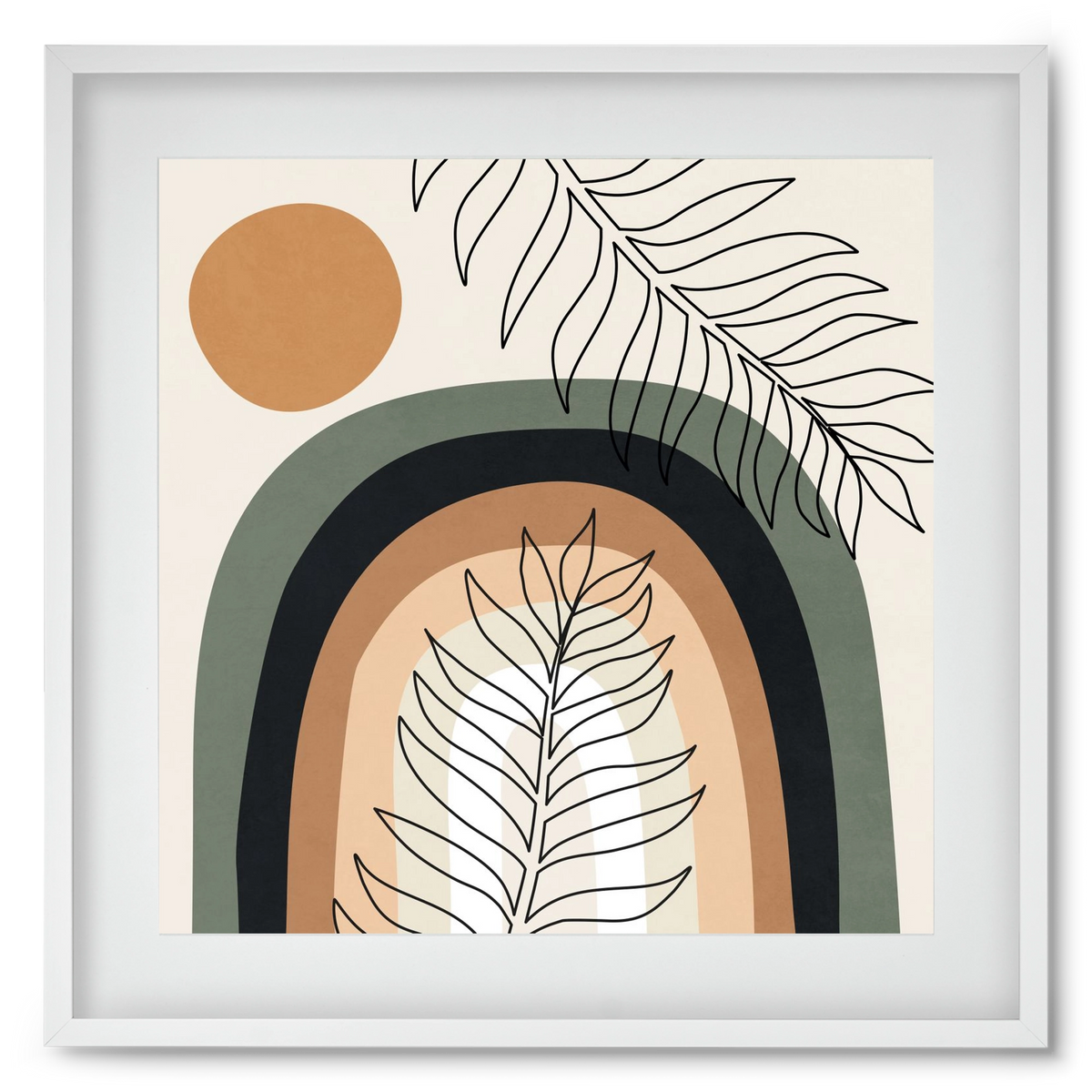 ORGANIC AND GEOMETRIC SHAPES 2, 50x50 cm (40x40 cm), Fehér keret, paszpartuval