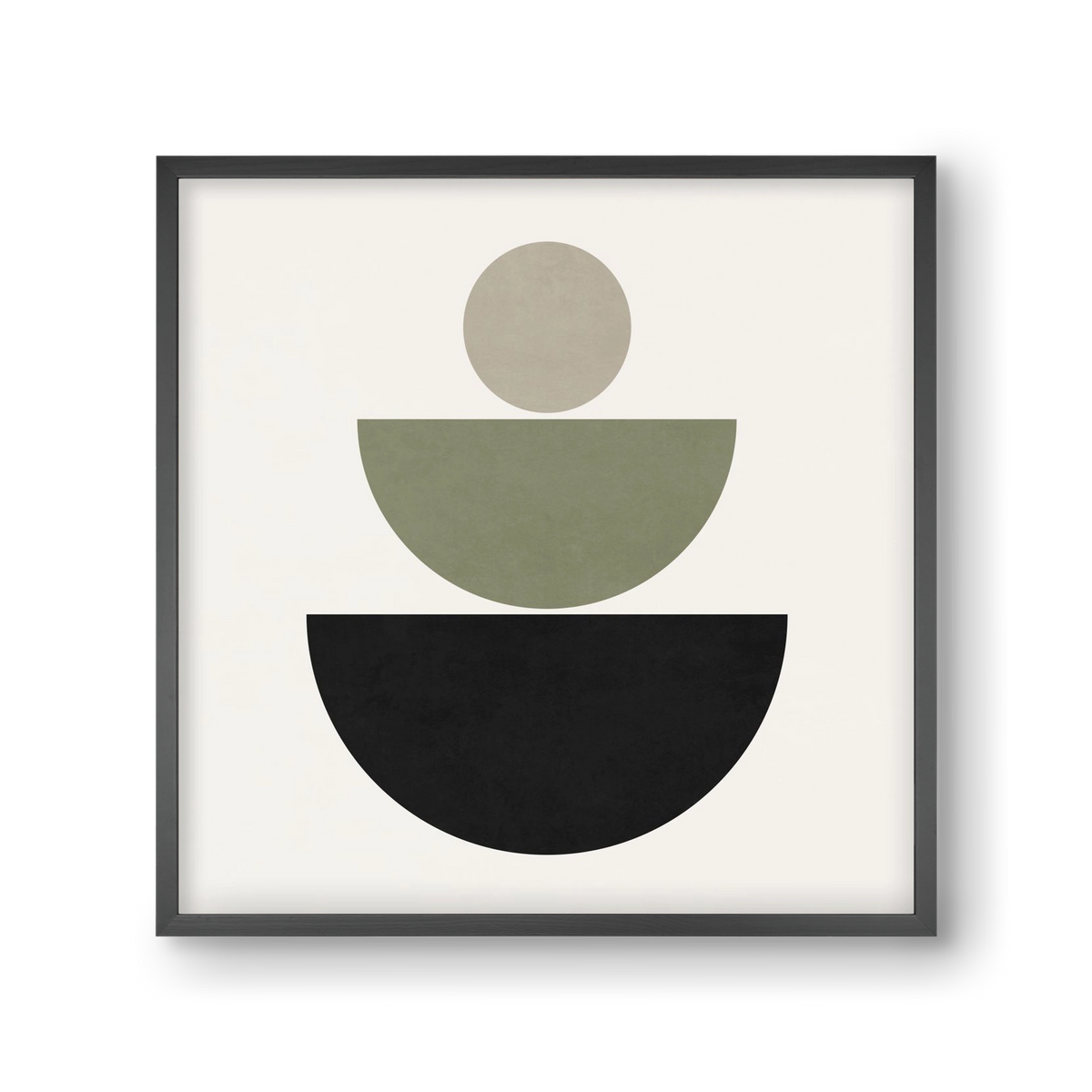 GEOMETRIC SHAPES  - GREEN AND BLACK, 30x30 cm (30x30 cm), Fekete keret