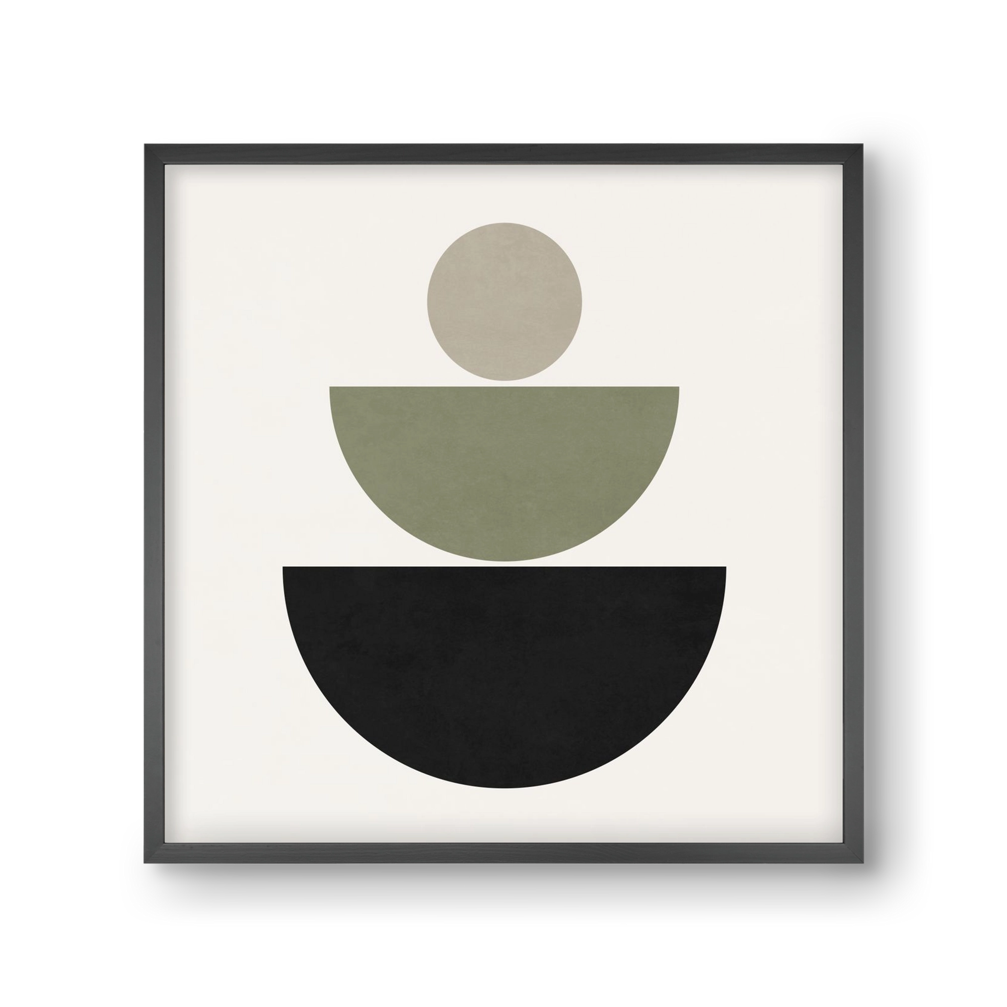 GEOMETRIC SHAPES  - GREEN AND BLACK, 30x30 cm (30x30 cm), Fekete keret