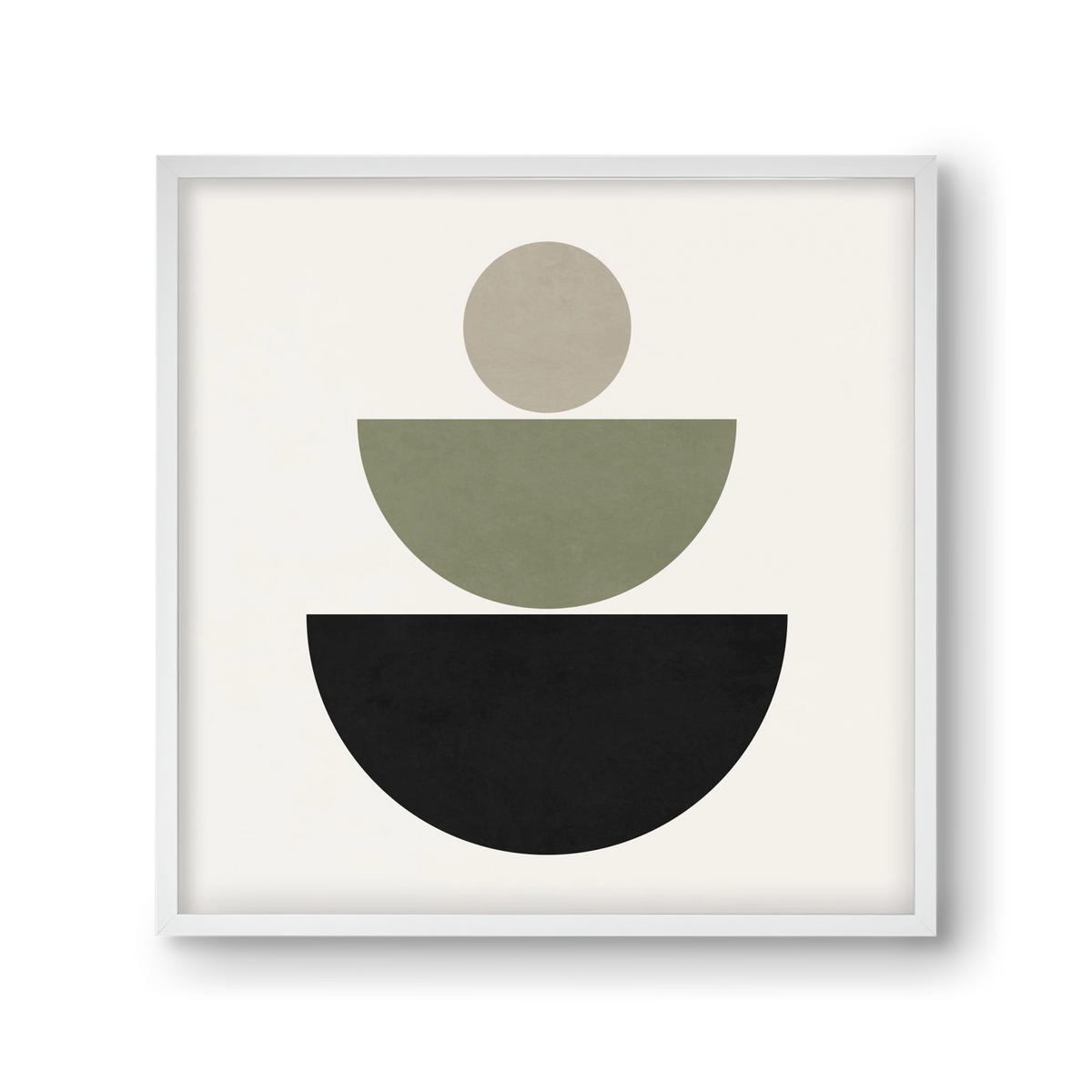 GEOMETRIC SHAPES  - GREEN AND BLACK, 30x30 cm (30x30 cm), Fehér keret