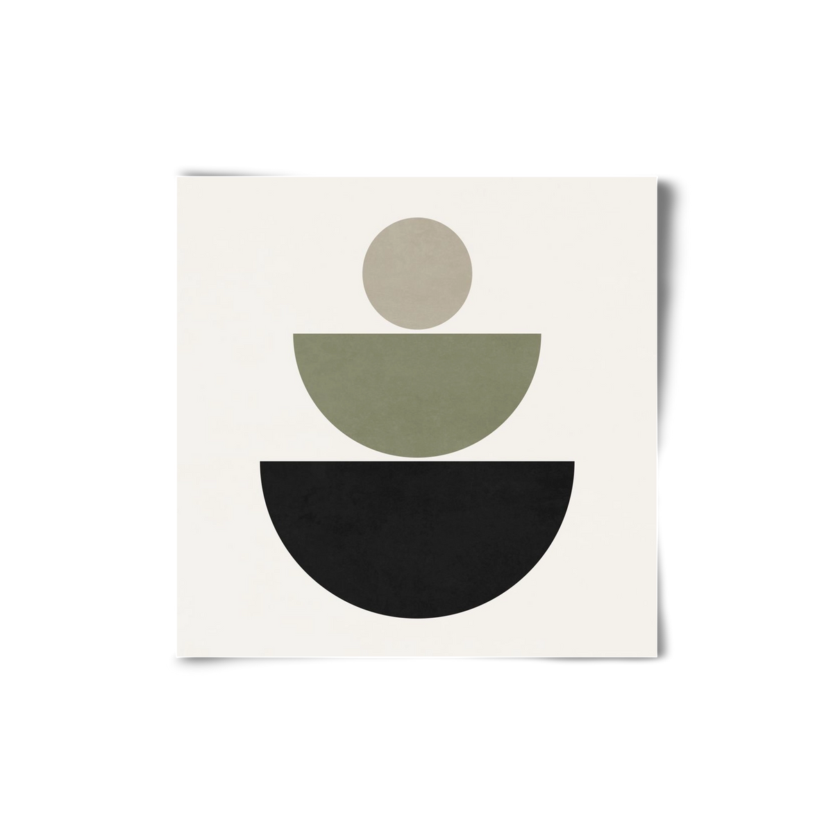 GEOMETRIC SHAPES  - GREEN AND BLACK, 20x20 cm, Keret nélkül