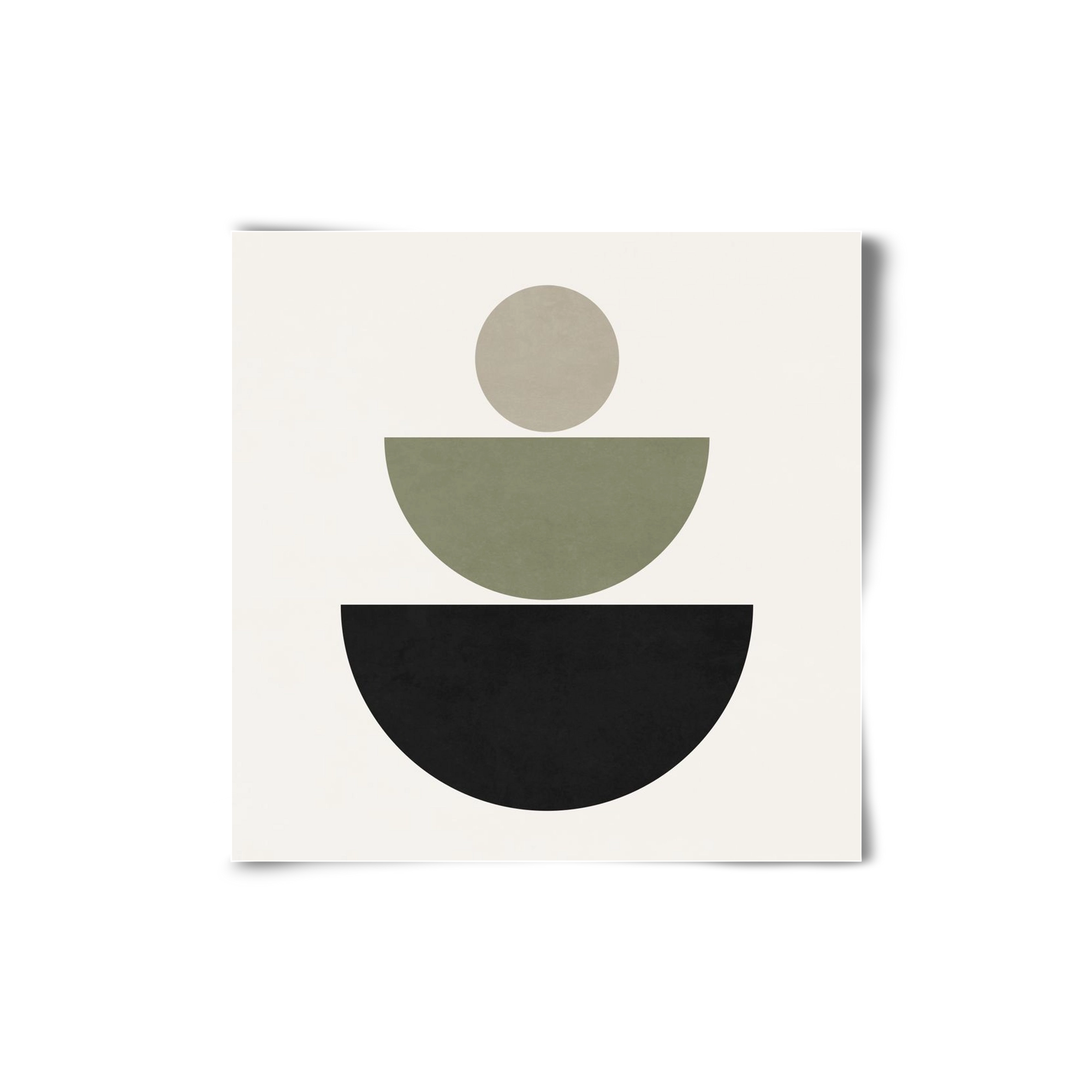 GEOMETRIC SHAPES  - GREEN AND BLACK, 20x20 cm, Keret nélkül