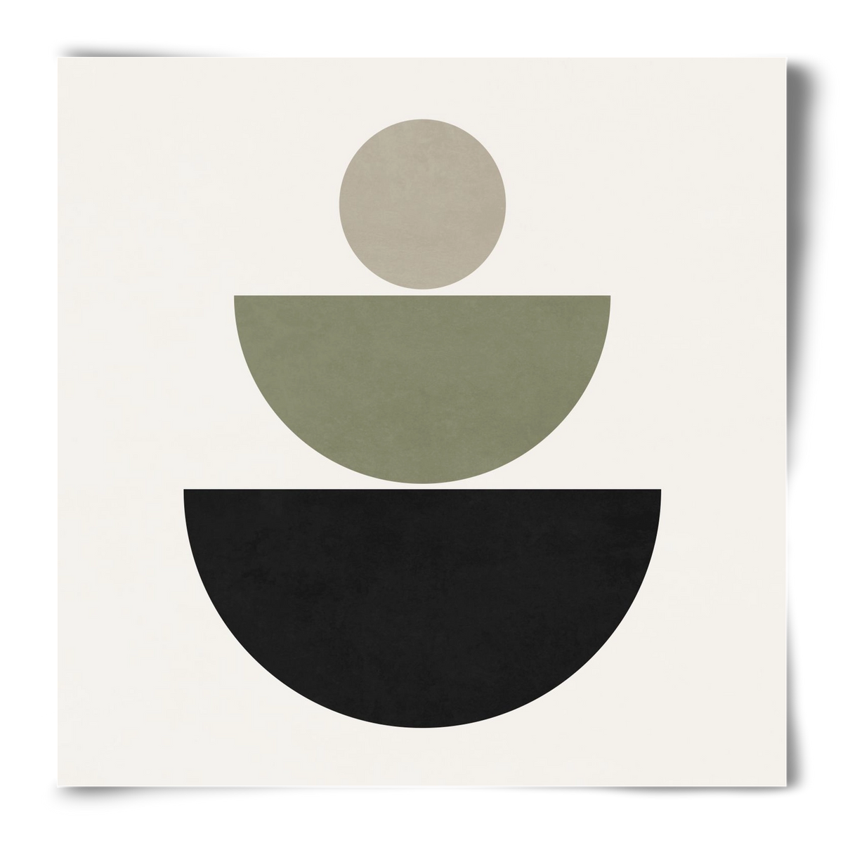 GEOMETRIC SHAPES  - GREEN AND BLACK, 50x50 cm, Keret nélkül