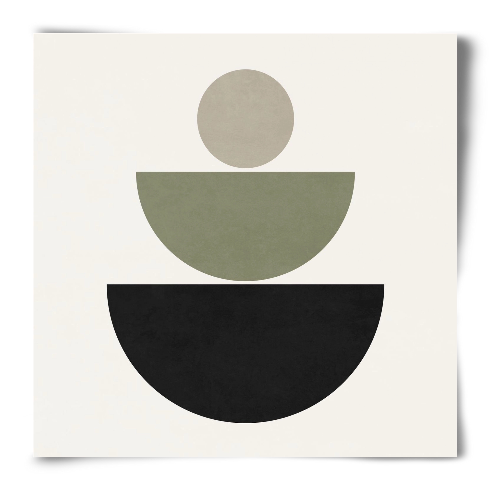 GEOMETRIC SHAPES  - GREEN AND BLACK, 50x50 cm, Keret nélkül