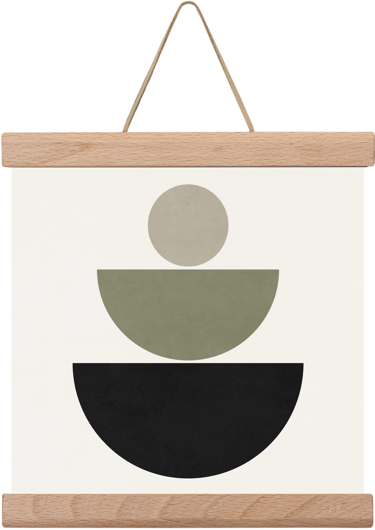 GEOMETRIC SHAPES  - GREEN AND BLACK, 20x20 cm (20x20 cm), Tölgy akasztó