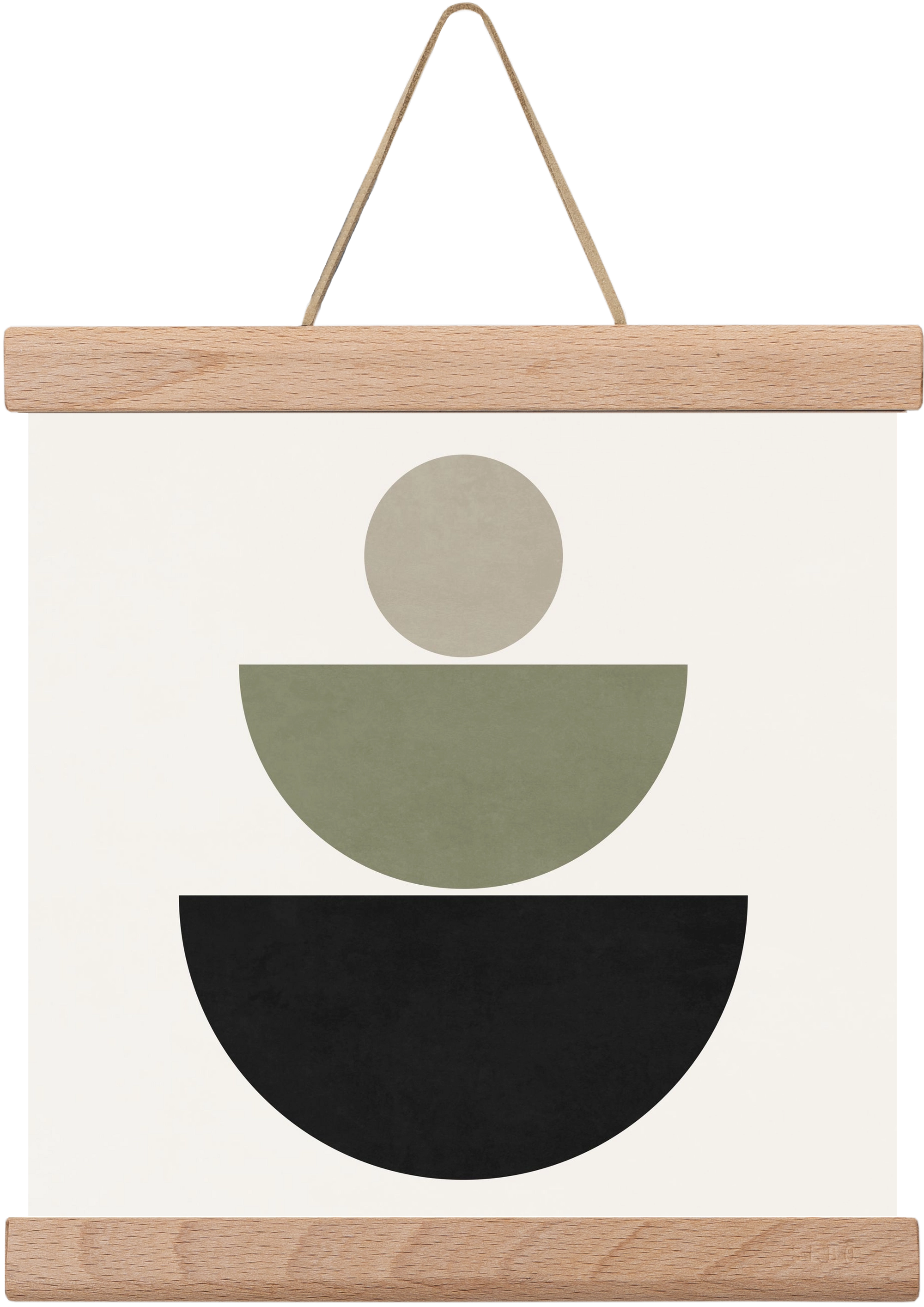 GEOMETRIC SHAPES  - GREEN AND BLACK, 20x20 cm (20x20 cm), Tölgy akasztó