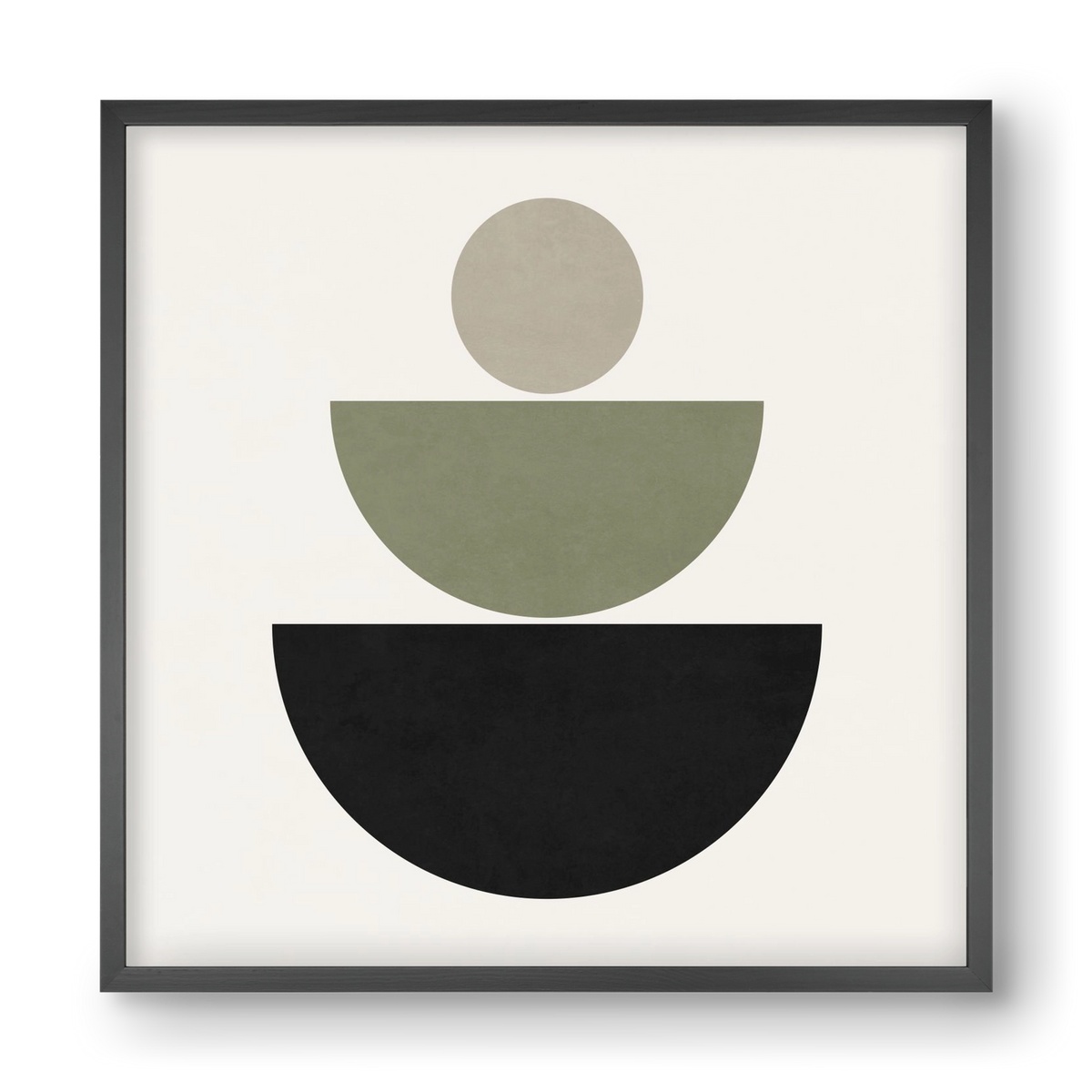 GEOMETRIC SHAPES  - GREEN AND BLACK, 40x40 cm (40x40 cm), Fekete keret