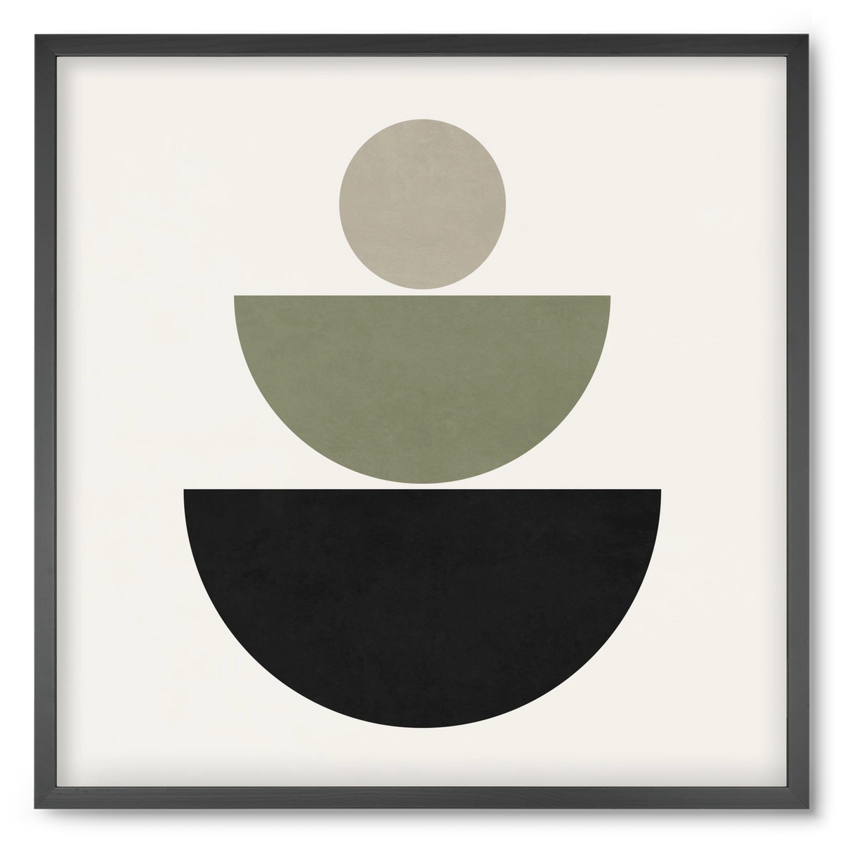 GEOMETRIC SHAPES  - GREEN AND BLACK, 50x50 cm (50x50 cm), Fekete keret