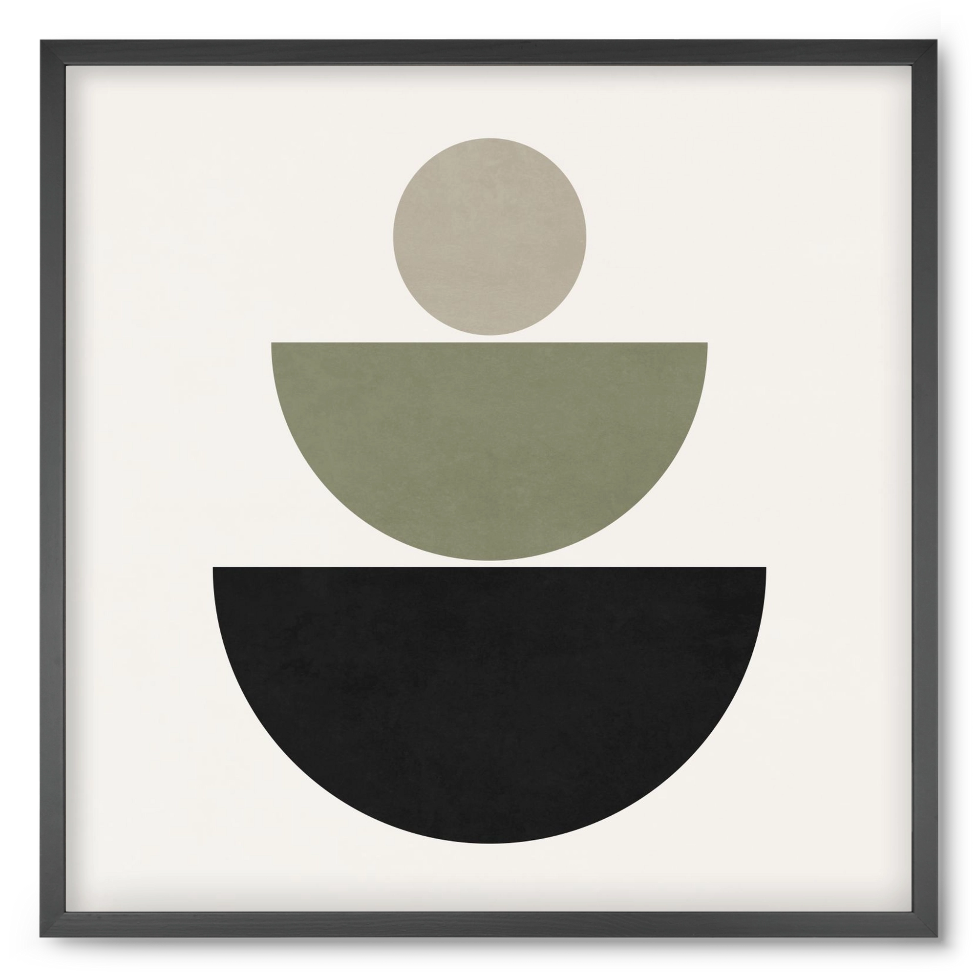GEOMETRIC SHAPES  - GREEN AND BLACK, 50x50 cm (50x50 cm), Fekete keret