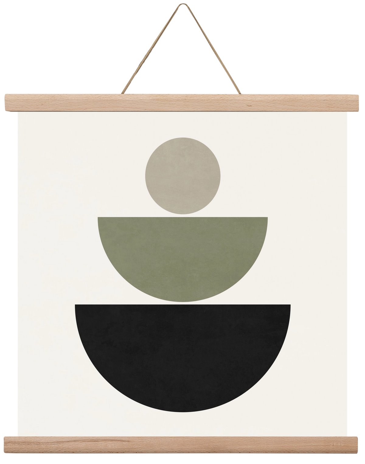 GEOMETRIC SHAPES  - GREEN AND BLACK, 40x40 cm (40x40 cm), Tölgy akasztó