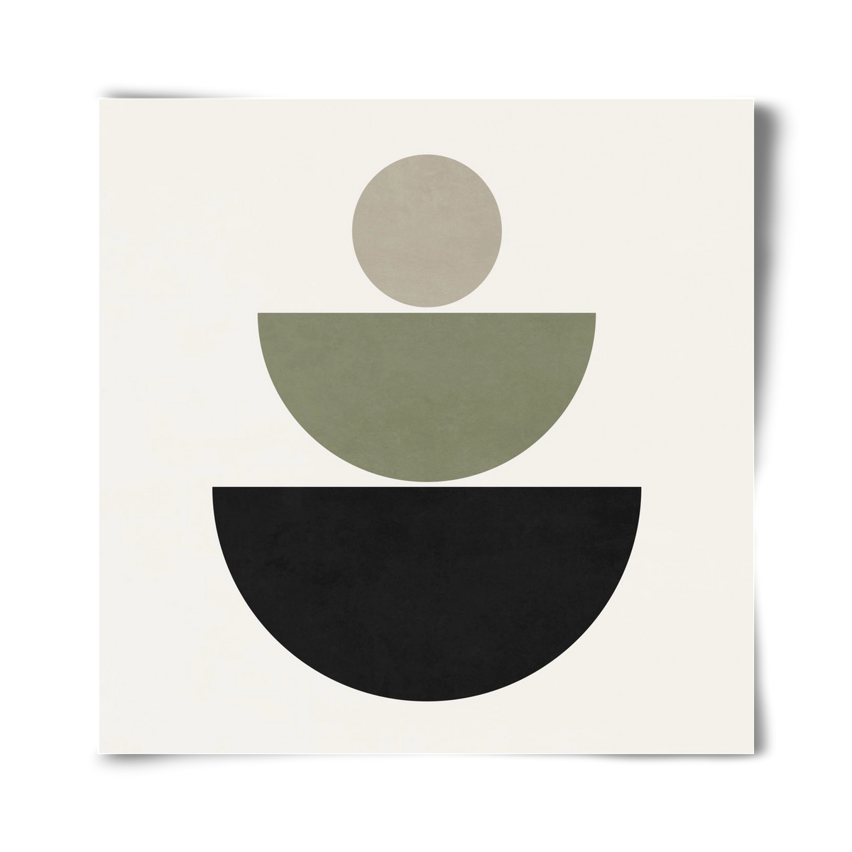 GEOMETRIC SHAPES  - GREEN AND BLACK, 40x40 cm, Keret nélkül